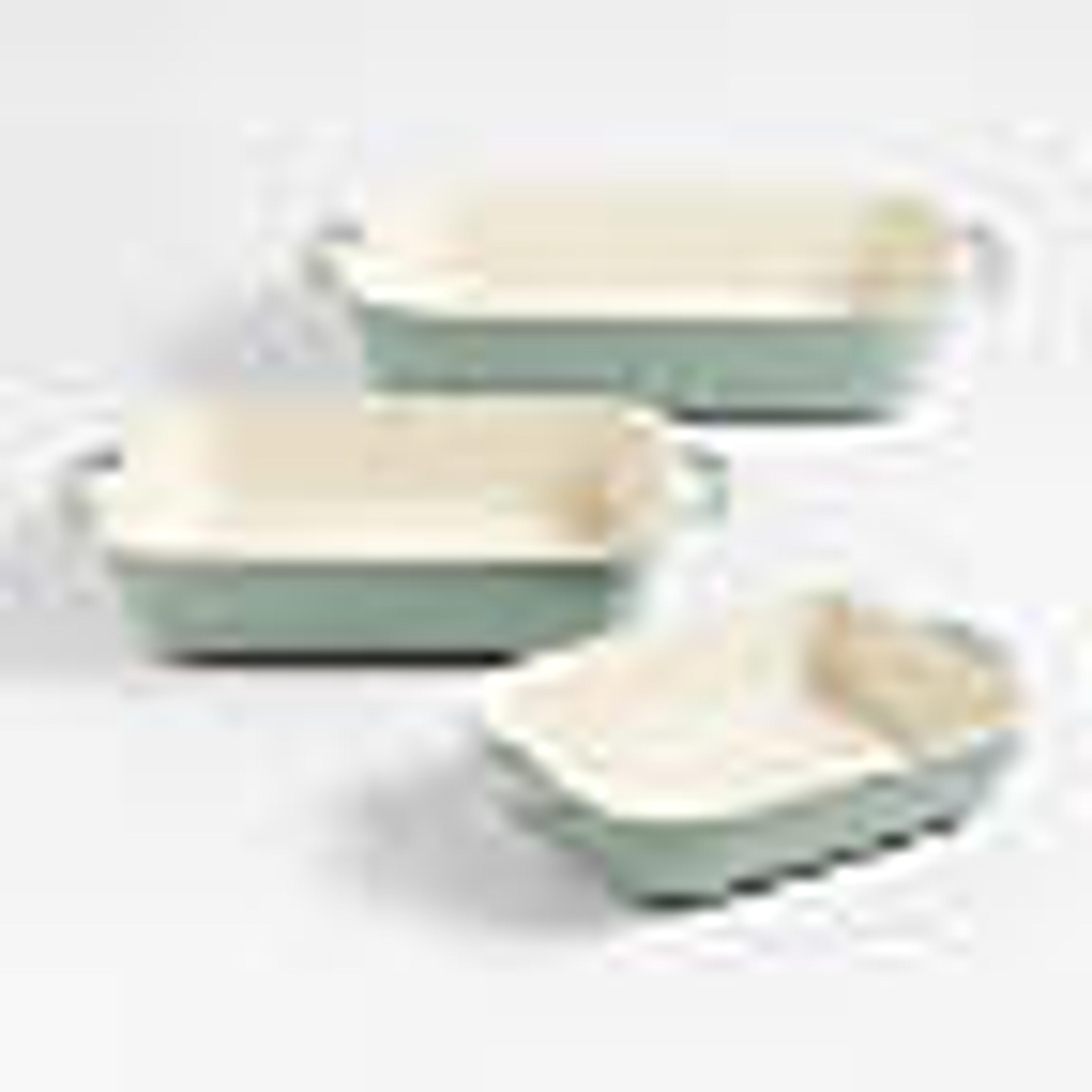 Staub 3-Piece Eucalyptus Green Ceramic Baking Dish Set + Reviews | Crate & Barrel