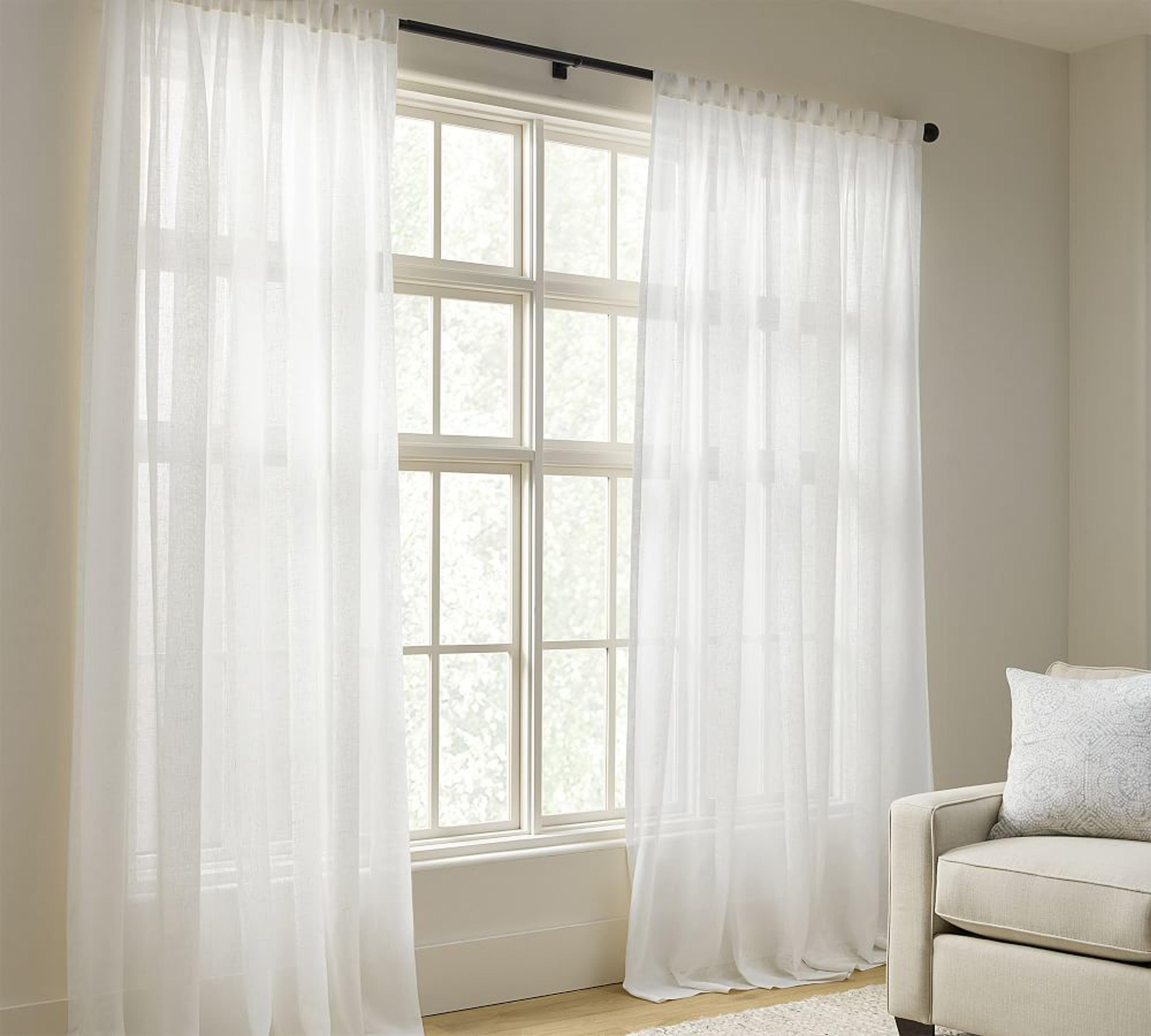 Emery Linen Sheer Curtain | Pottery Barn