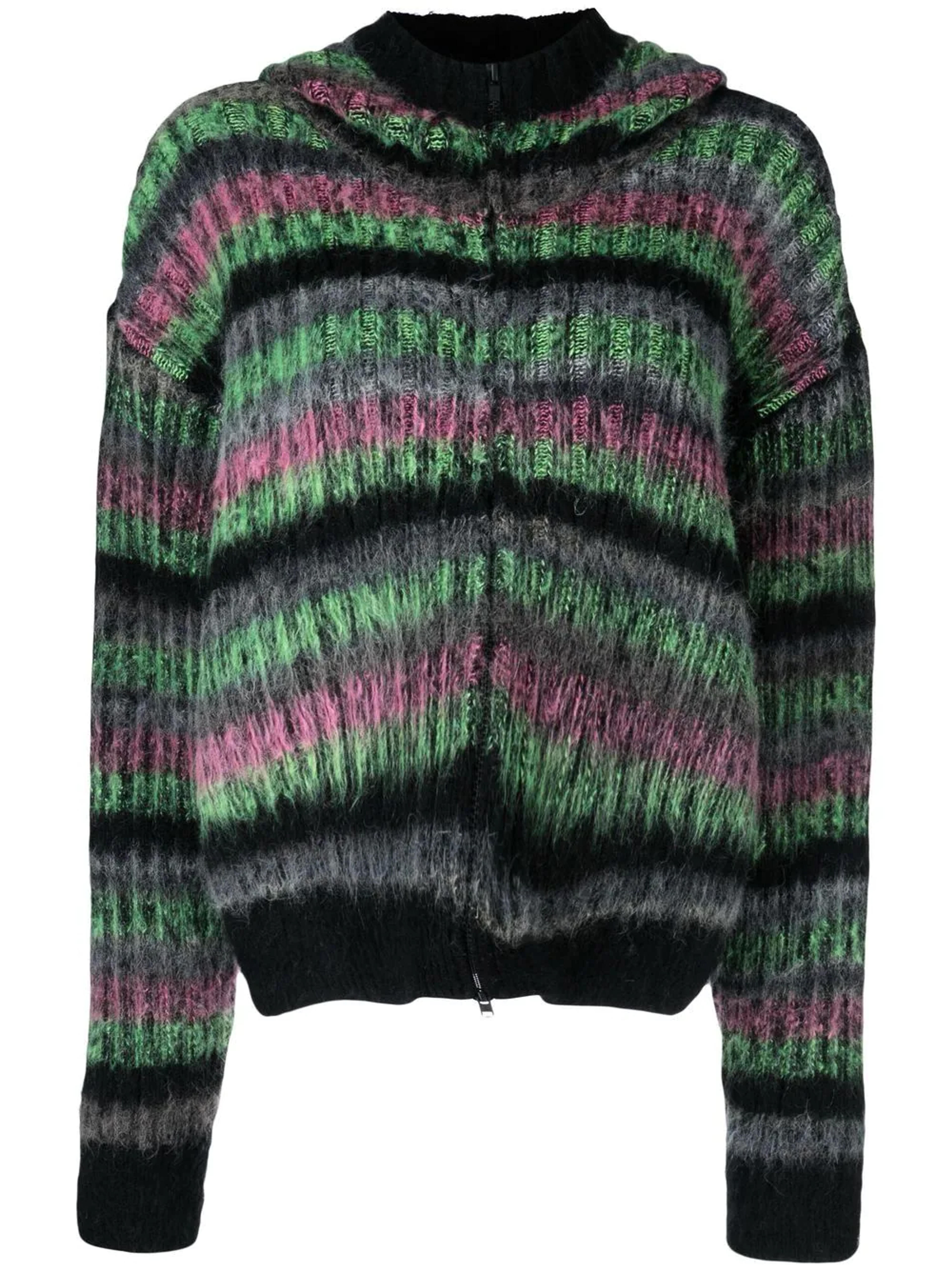 AGR brushed-mohair Striped Hoodie - Farfetch