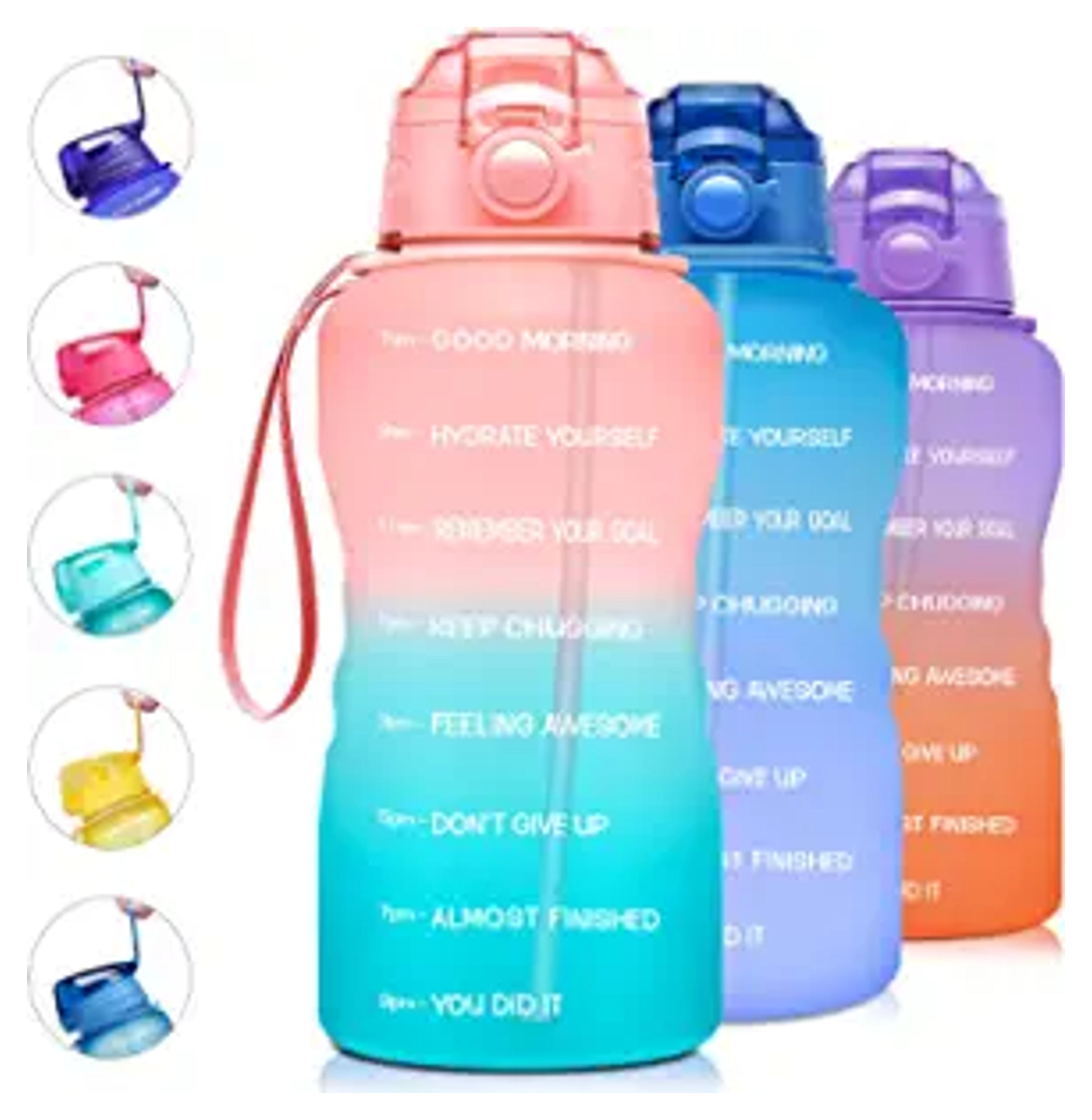 Amazon.com : Giotto Large 1 Gallon/128oz Motivational Water Bottle with Time Marker & Straw,Leakproof Tritan BPA Free Water Jug,Ensure You Drink Enough Water Daily for Fitness,Gym and Outdoor Activity-Rose/Green : Sports & Outdoors