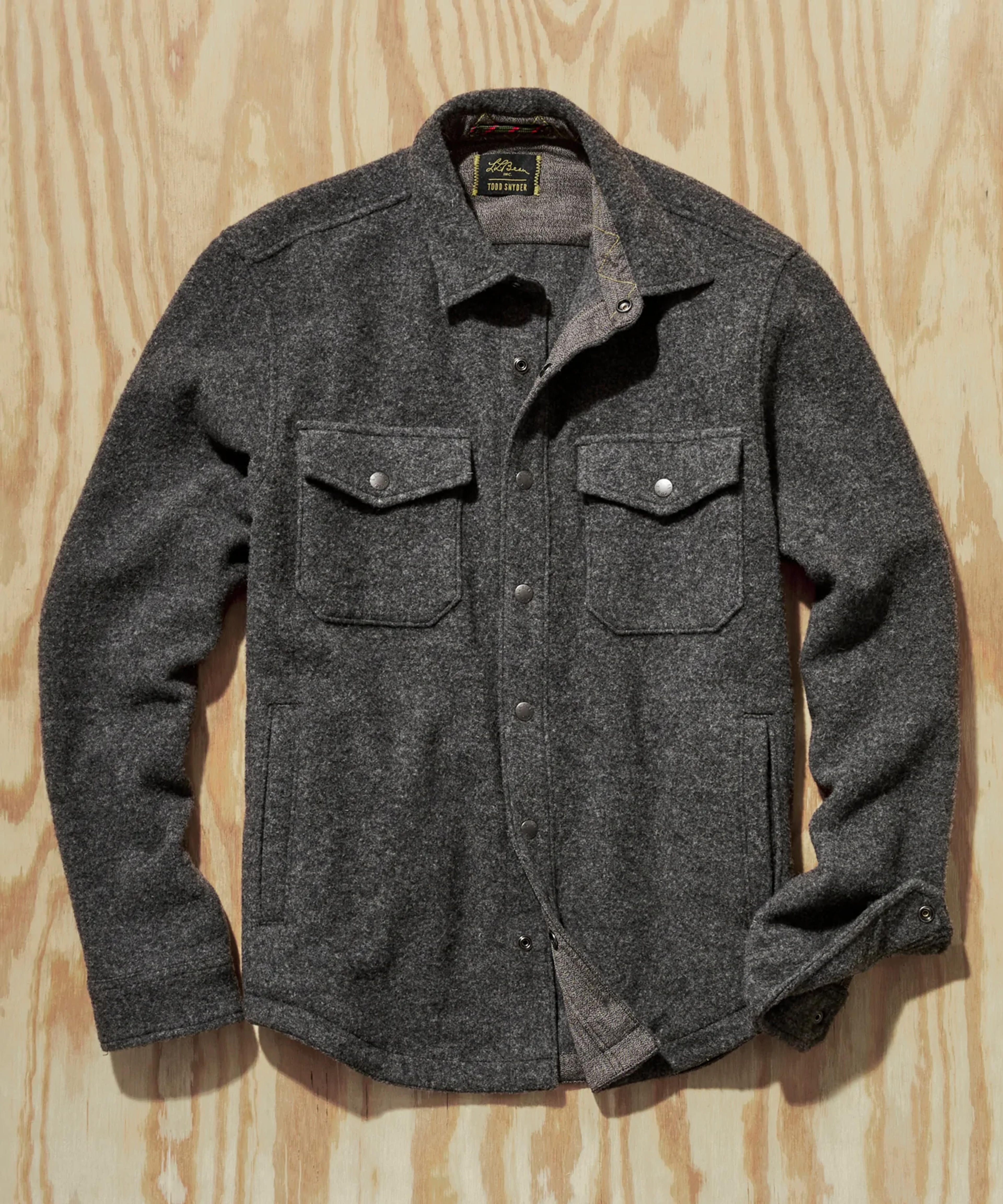 L.L.Bean x Todd Snyder Wool Shirt Jacket in Charcoal Grey - S / CHARCOAL GREY / 512241-GY60