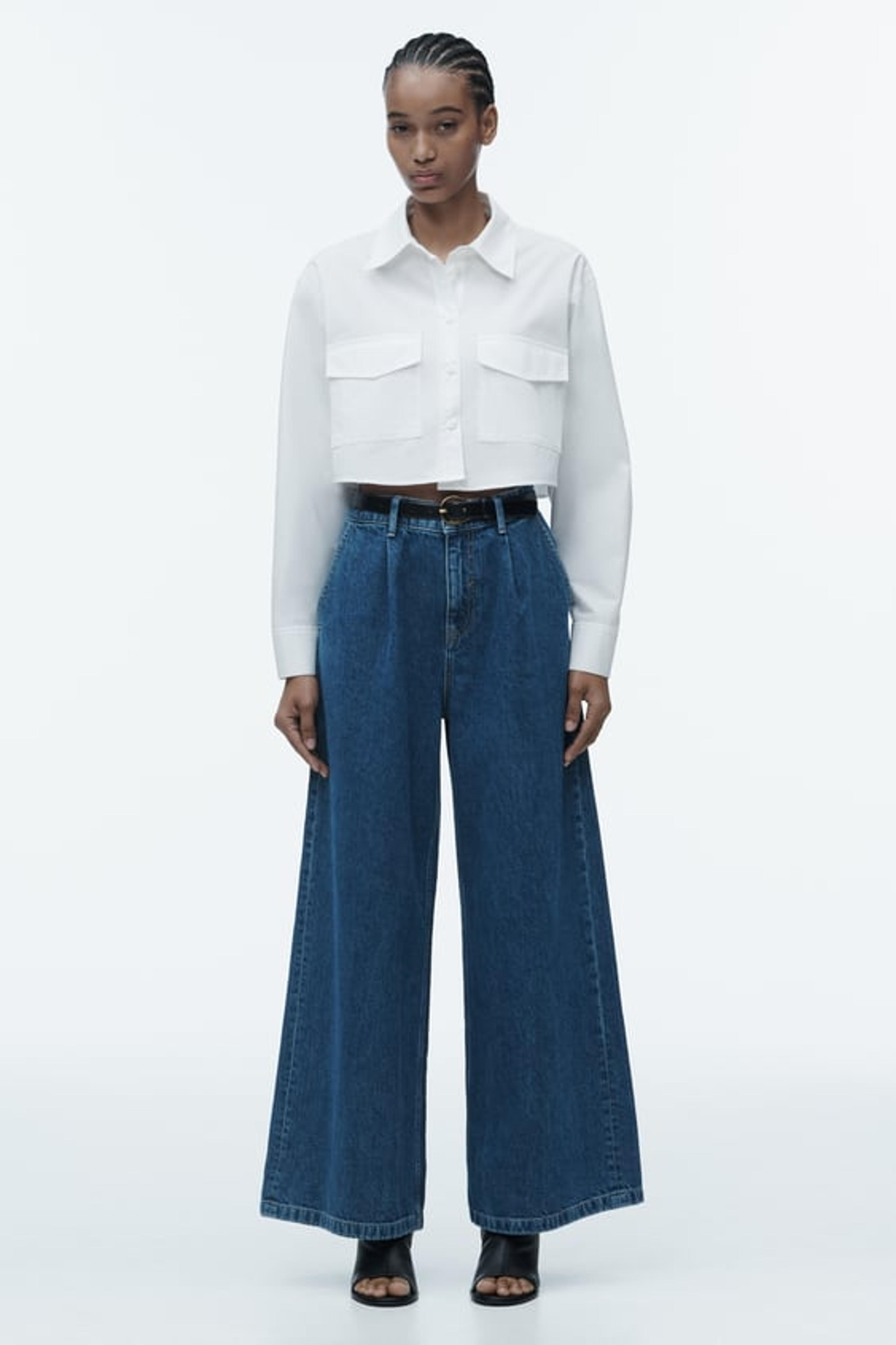 Z1975 HIGH-WAIST PALAZZO JEANS - Blue | ZARA United Kingdom