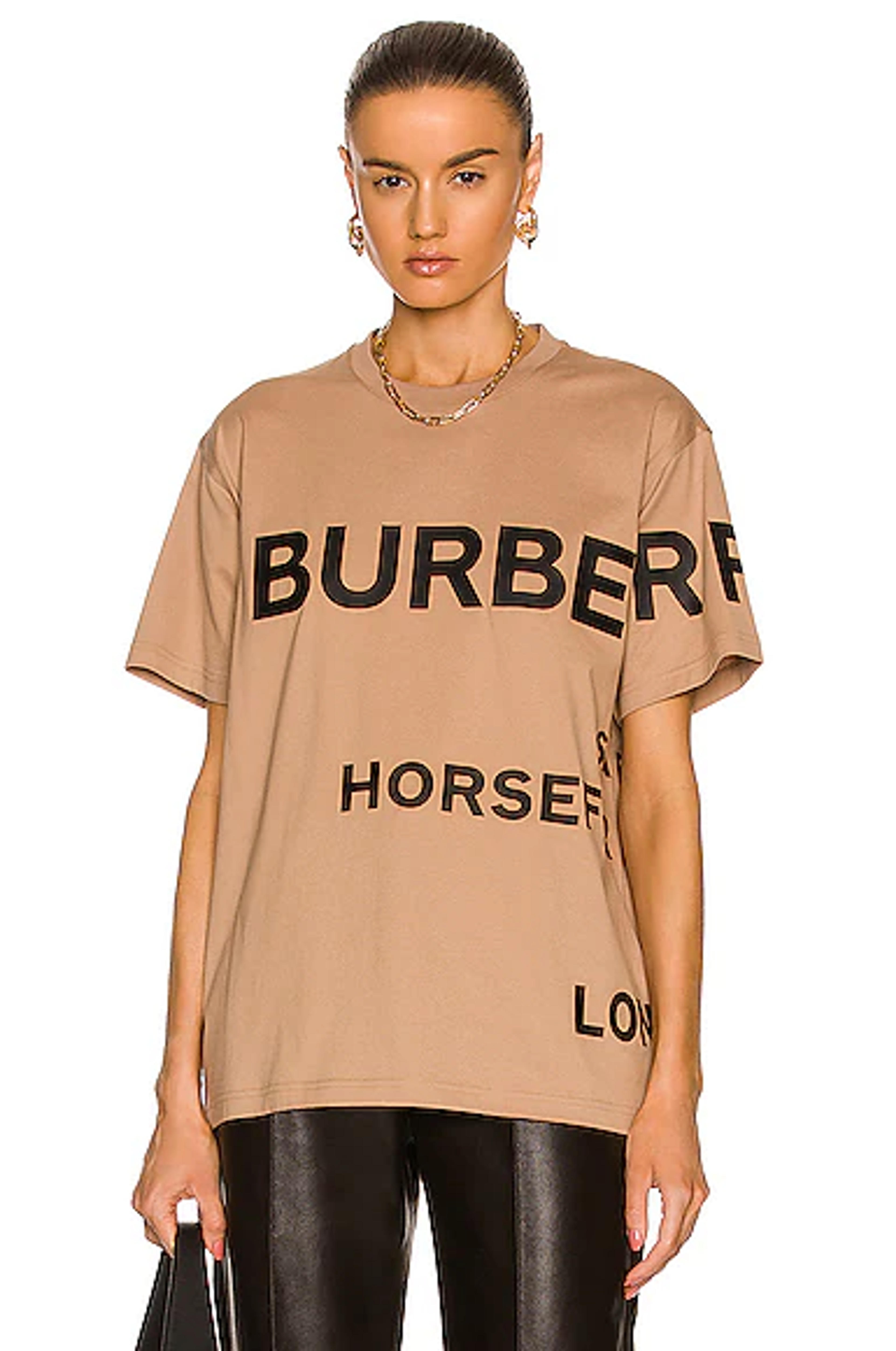 Burberry Carrick HFH Road T-Shirt in Camel | FWRD