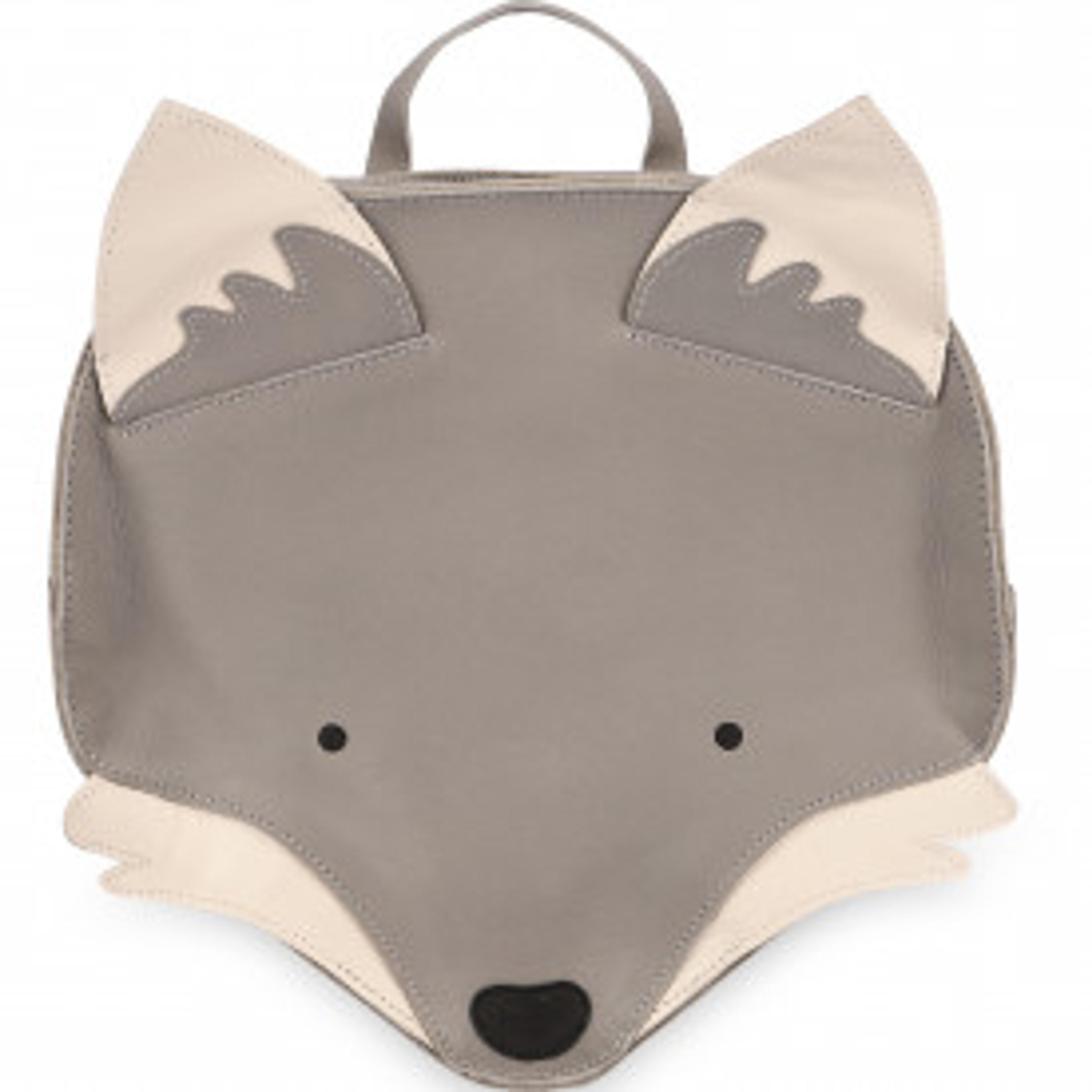 Donsje Wolf Leather Backpack in Grey