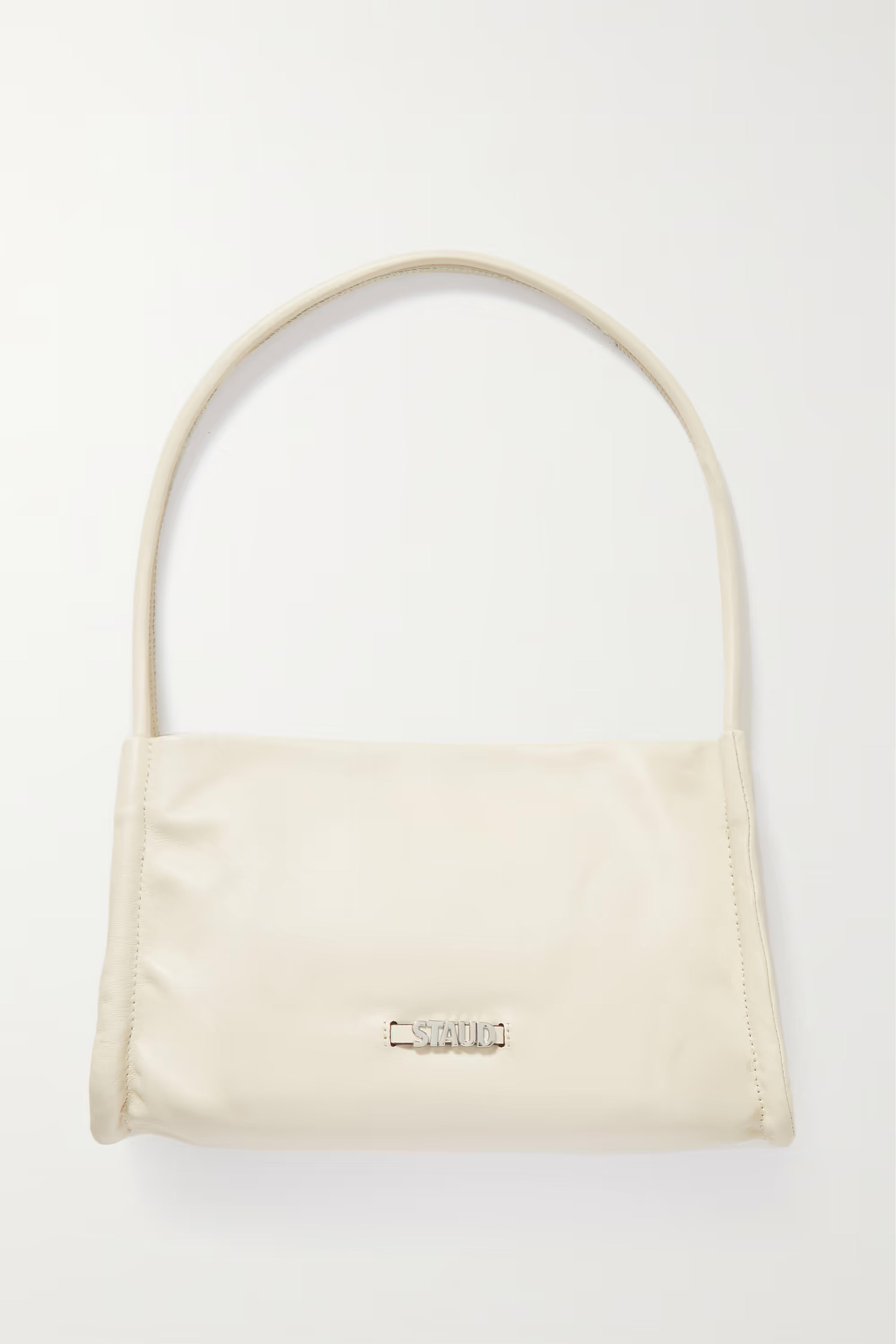 Cream Gia leather shoulder bag | STAUD | NET-A-PORTER