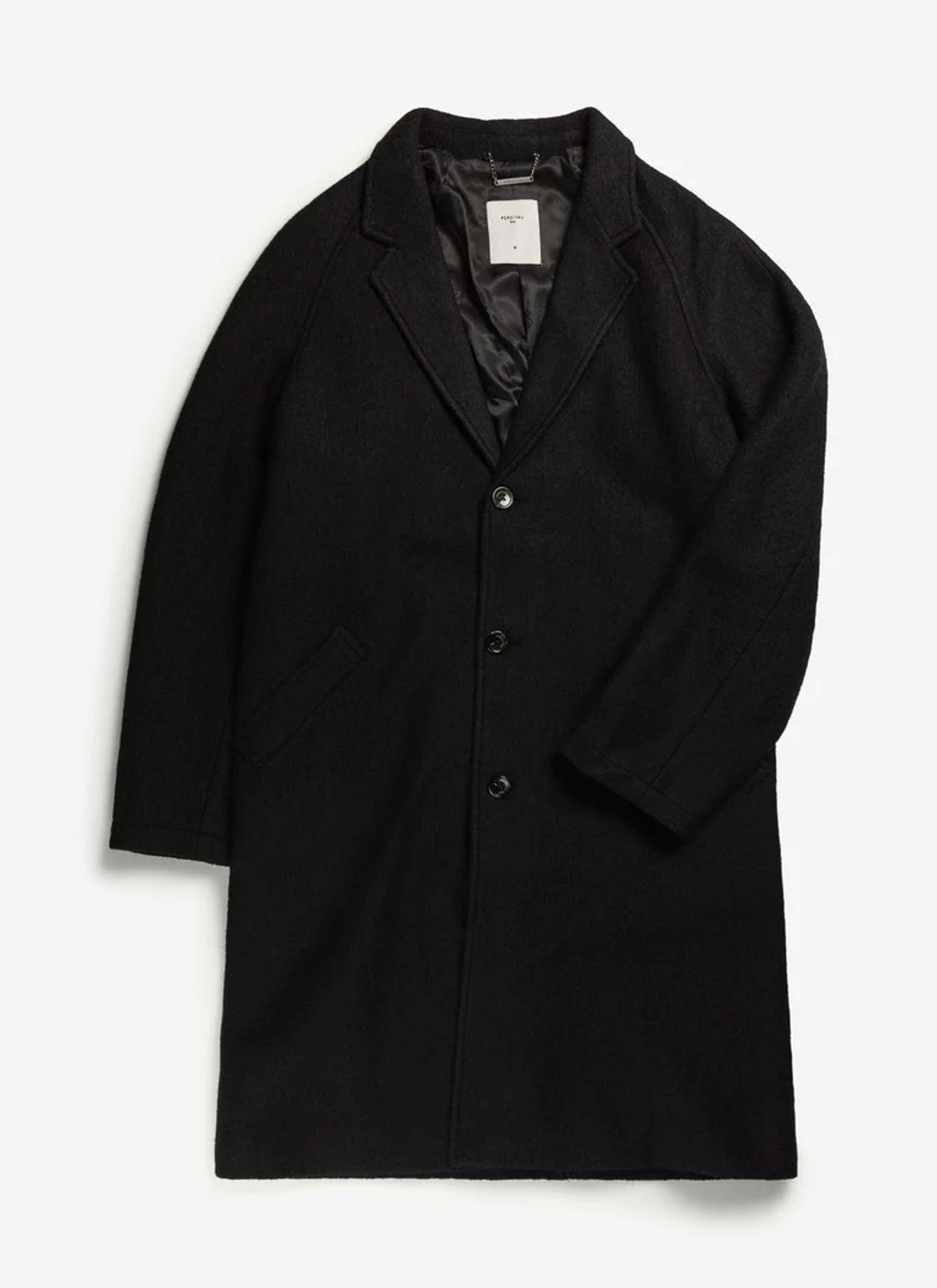Trench Coat | Black Boucle | Percival Menswear