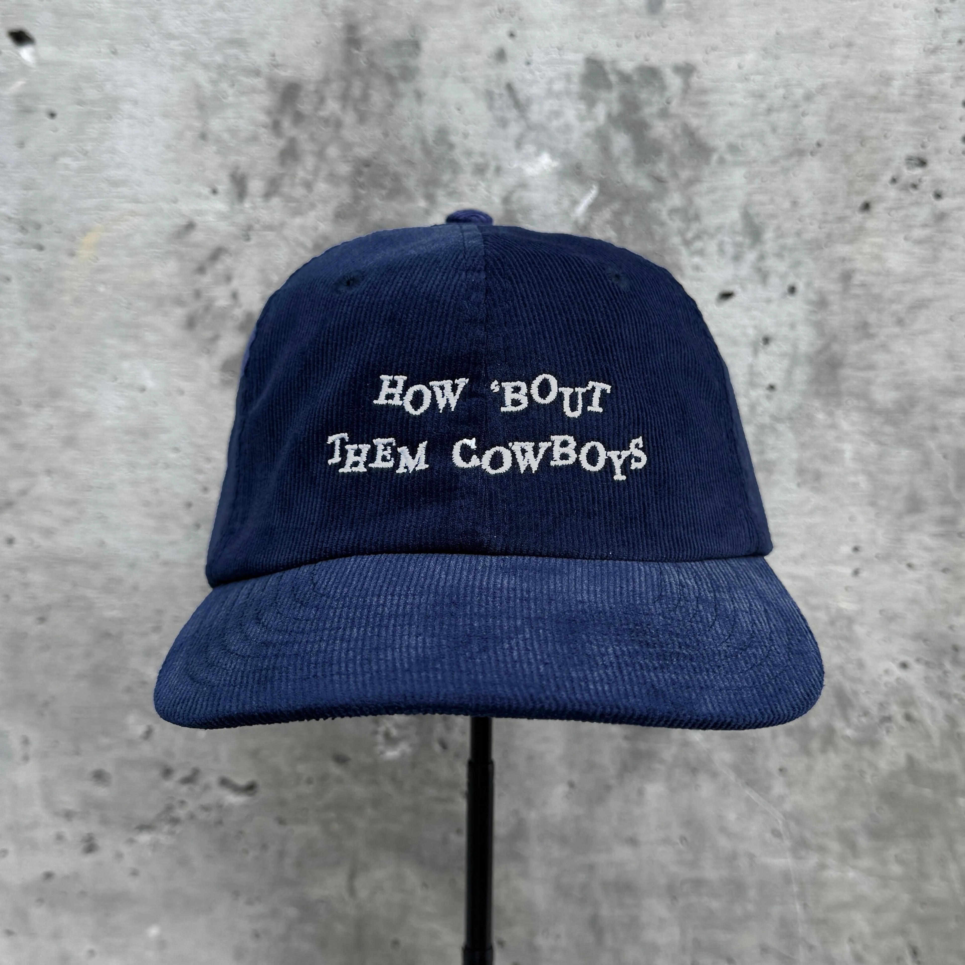 How 'Bout Them Cowboys Corduroy Embroidered Hat - Navy - White