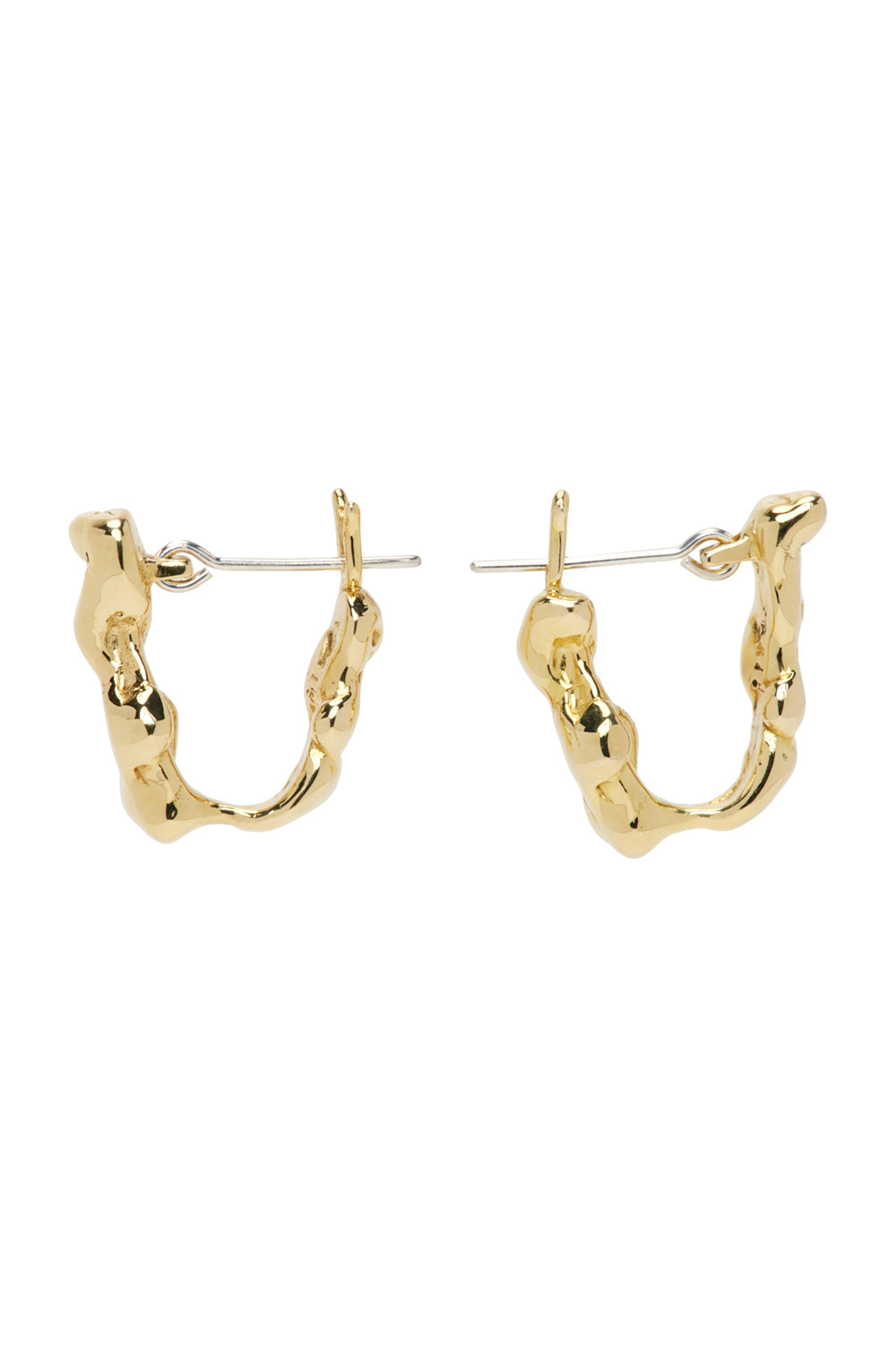 Gold Lava Link Hoops by FARIS on Sale