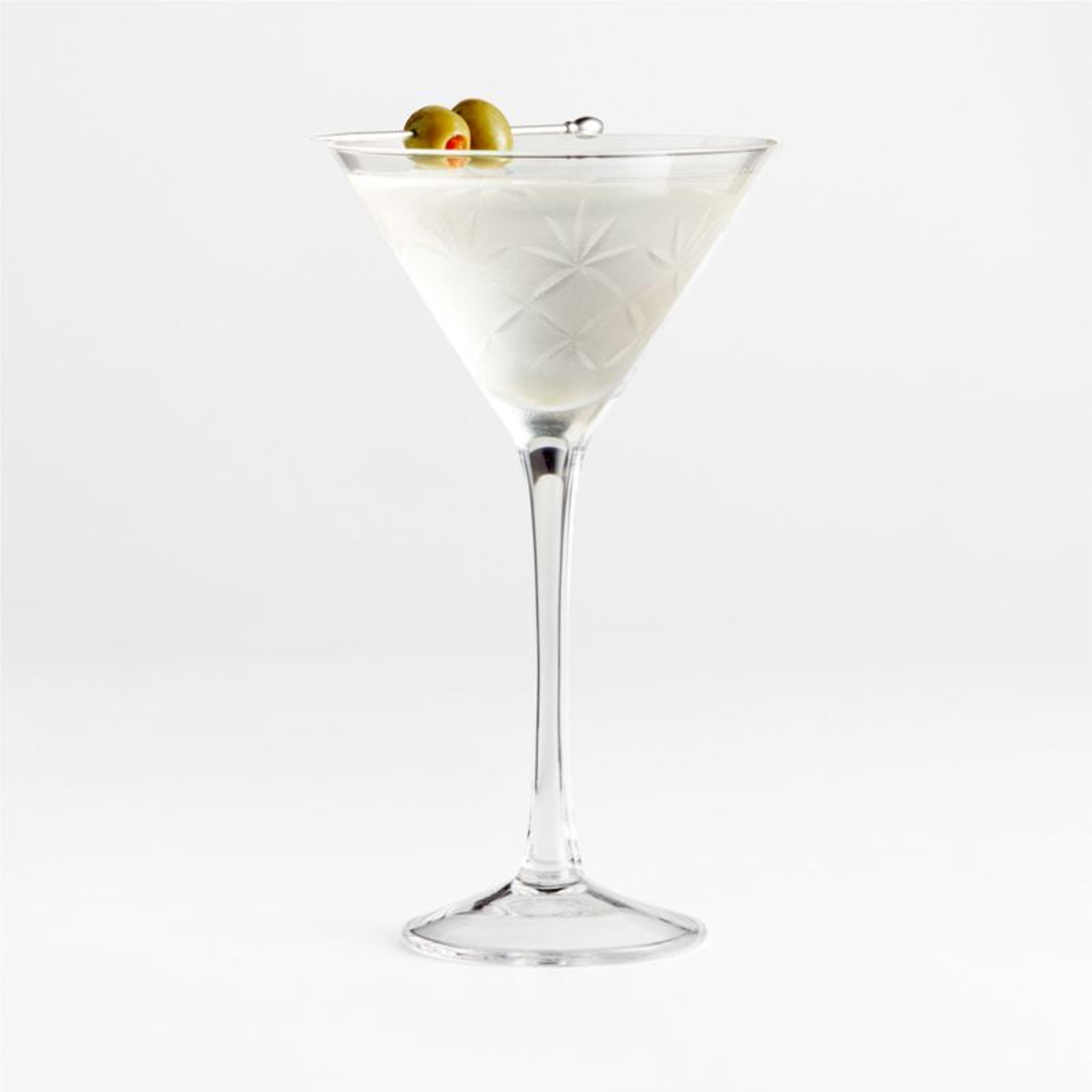 Niels 6-Oz. Cut Glass Etched Martini Glass + Reviews | Crate & Barrel