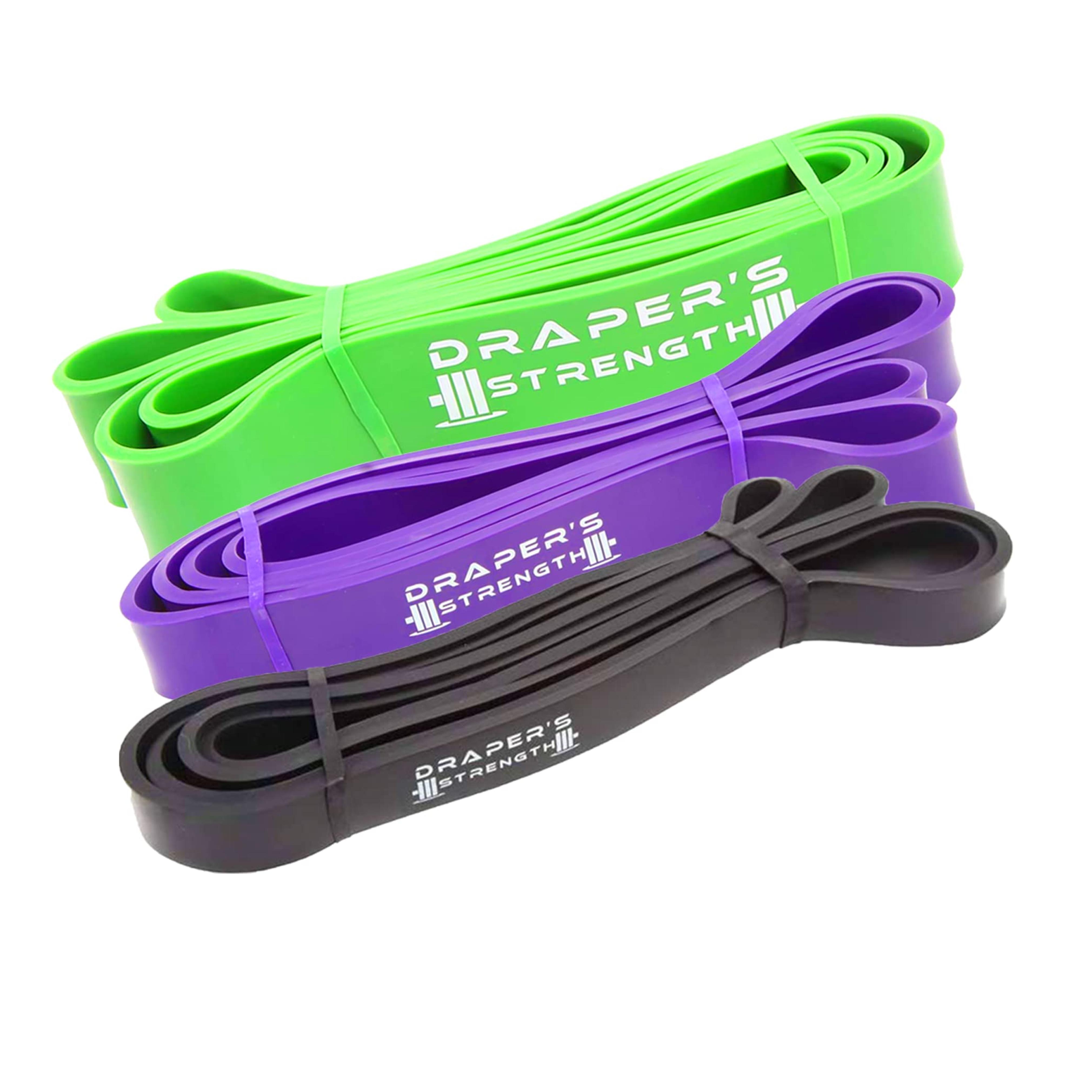 Amazon.com: DRAPER'S STRENGTH Heavy Duty Resistance Stretch Loop Bands for Powerlifting Workout Exercise and Assisted Pull Ups (#10 3 Band Set Black-Green) : Sports & Outdoors