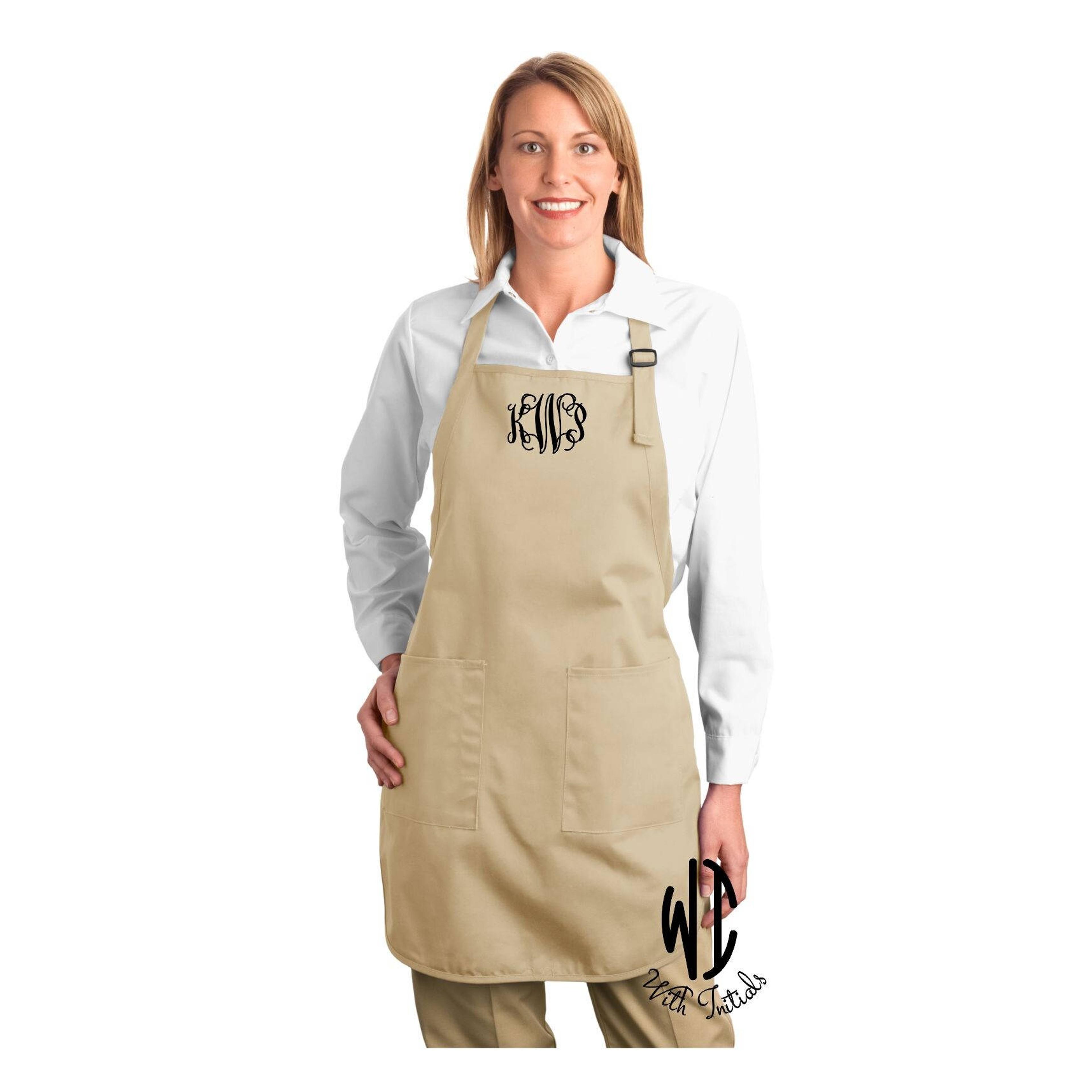 Personalized Monogrammed Apron Full Length Pockets