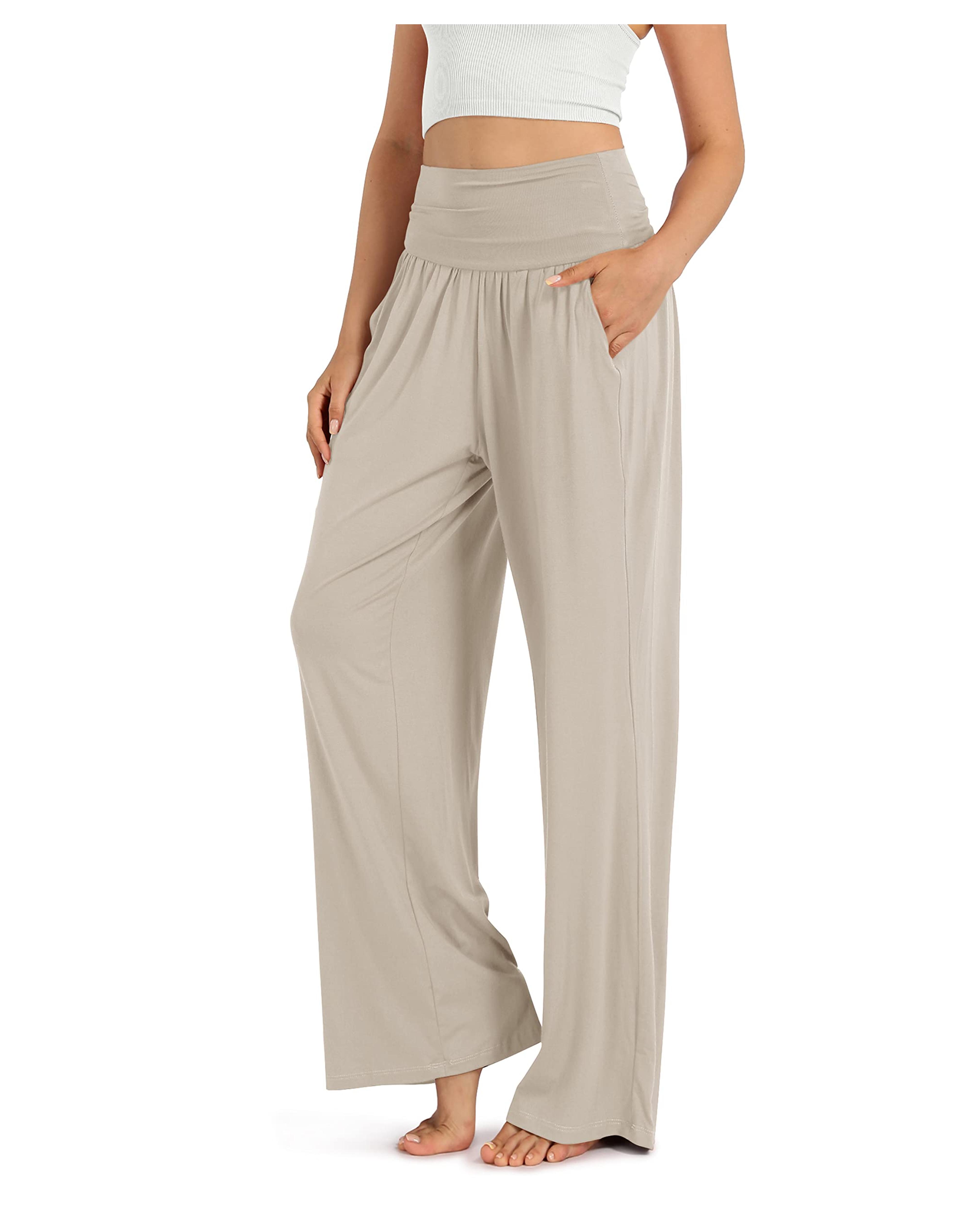 ODODOS Women's Wide Leg Palazzo Lounge Pants with Pockets Light Weight Loose Comfy Casual Pajama Pants-22/28"/30"/32" Inseam