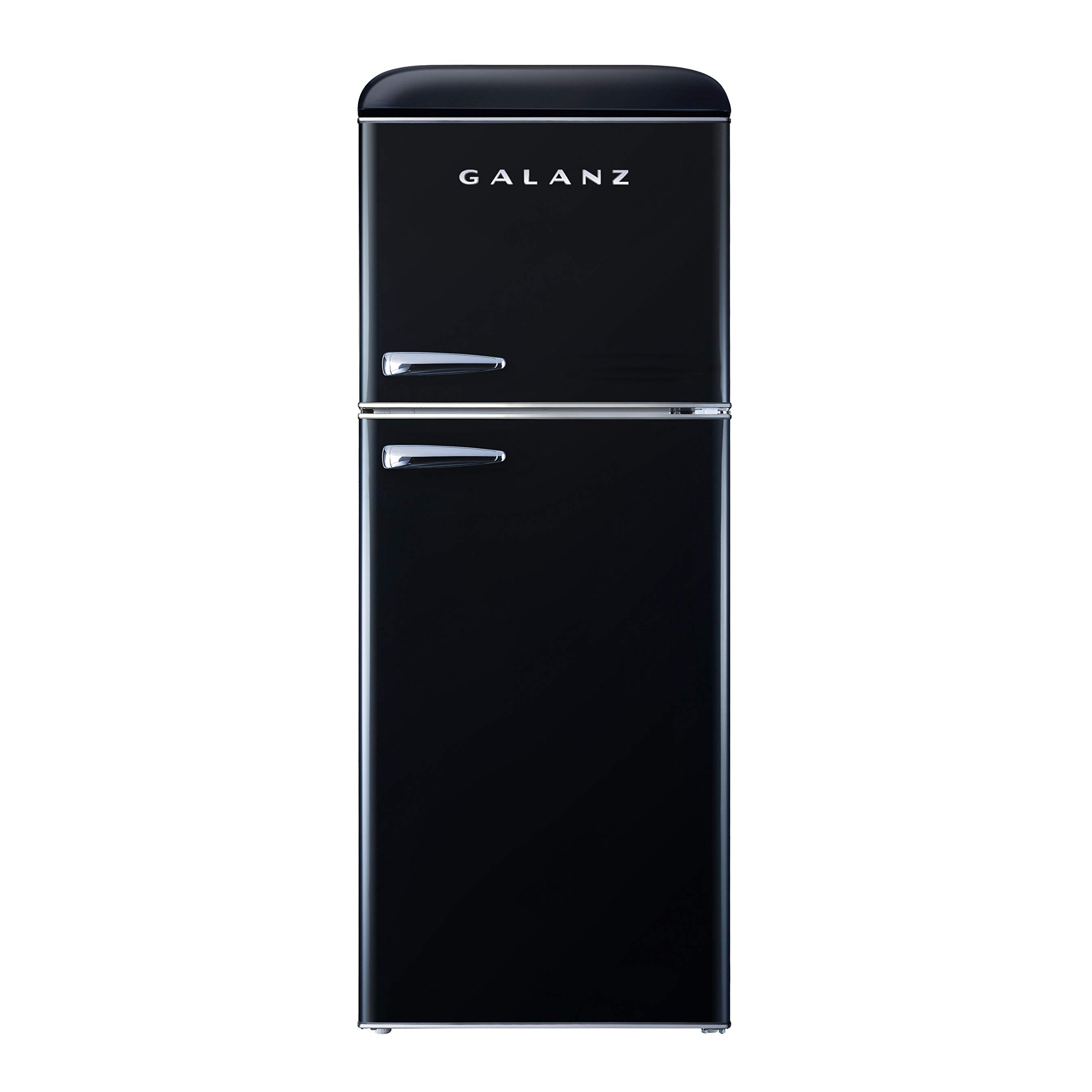 Galanz GLR46TBKER Retro Compact Refrigerator with Freezer Mini Fridge with Dual Door, Adjustable Mechanical Thermostat, 4.6 Cu Ft, Black