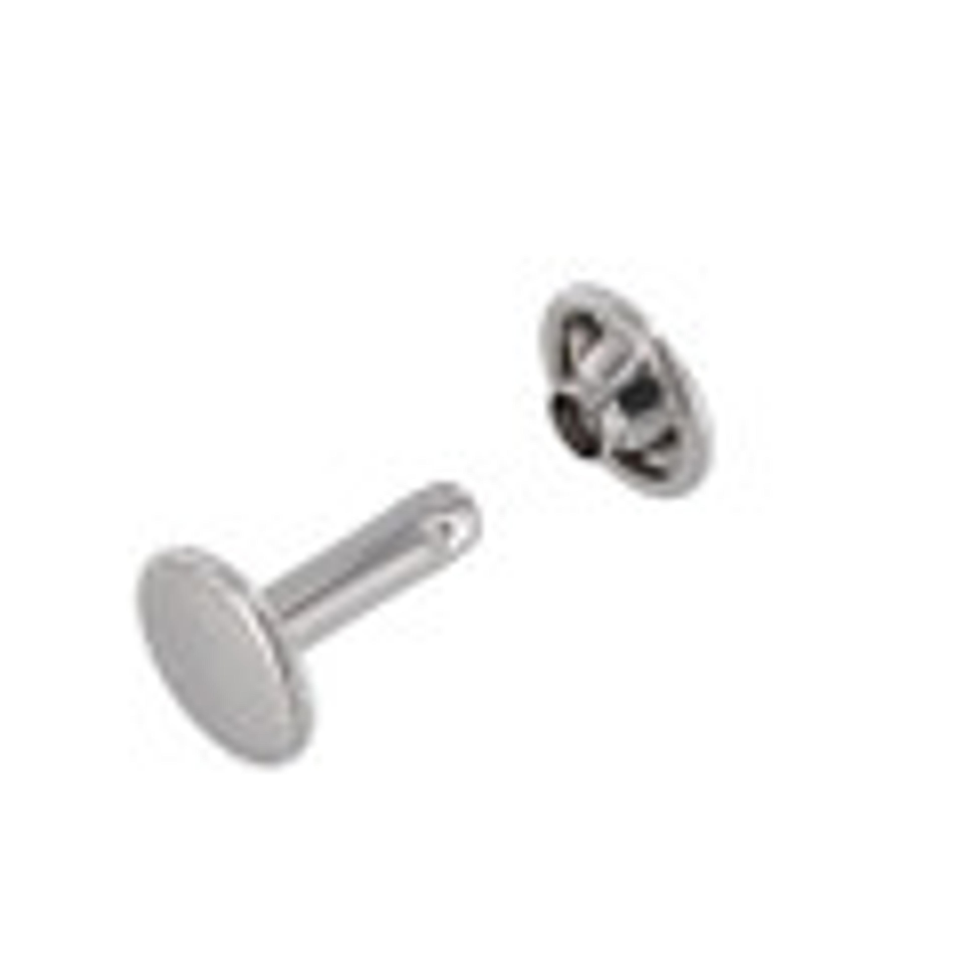 RV1115 Double Cap Rivet, Cap 11mm, Post 15mm, Nickel Plate, Solid Brass-LL (100 sets per bag)