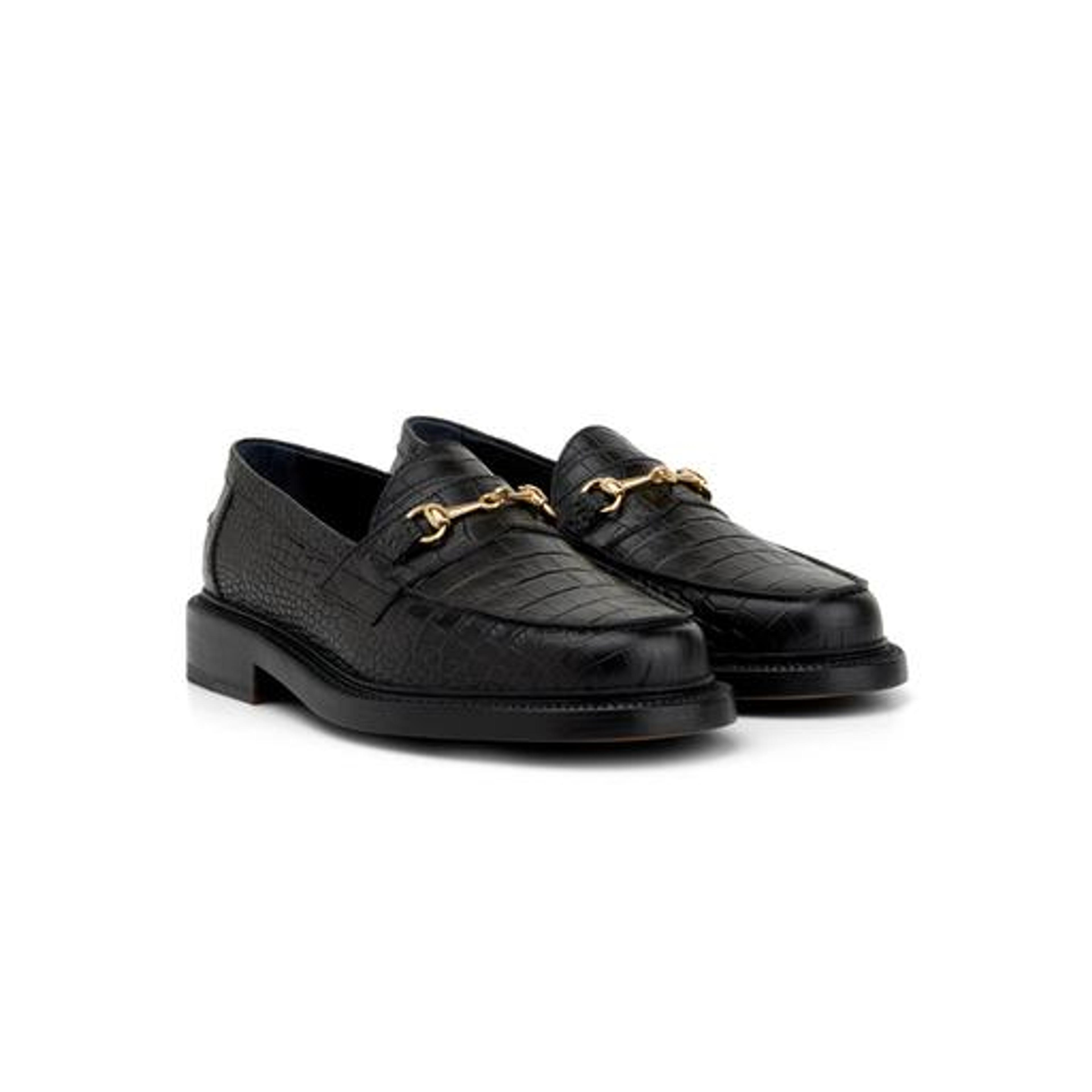 The Mason Horse Bit Loafer, Onyx Croc | Loafers