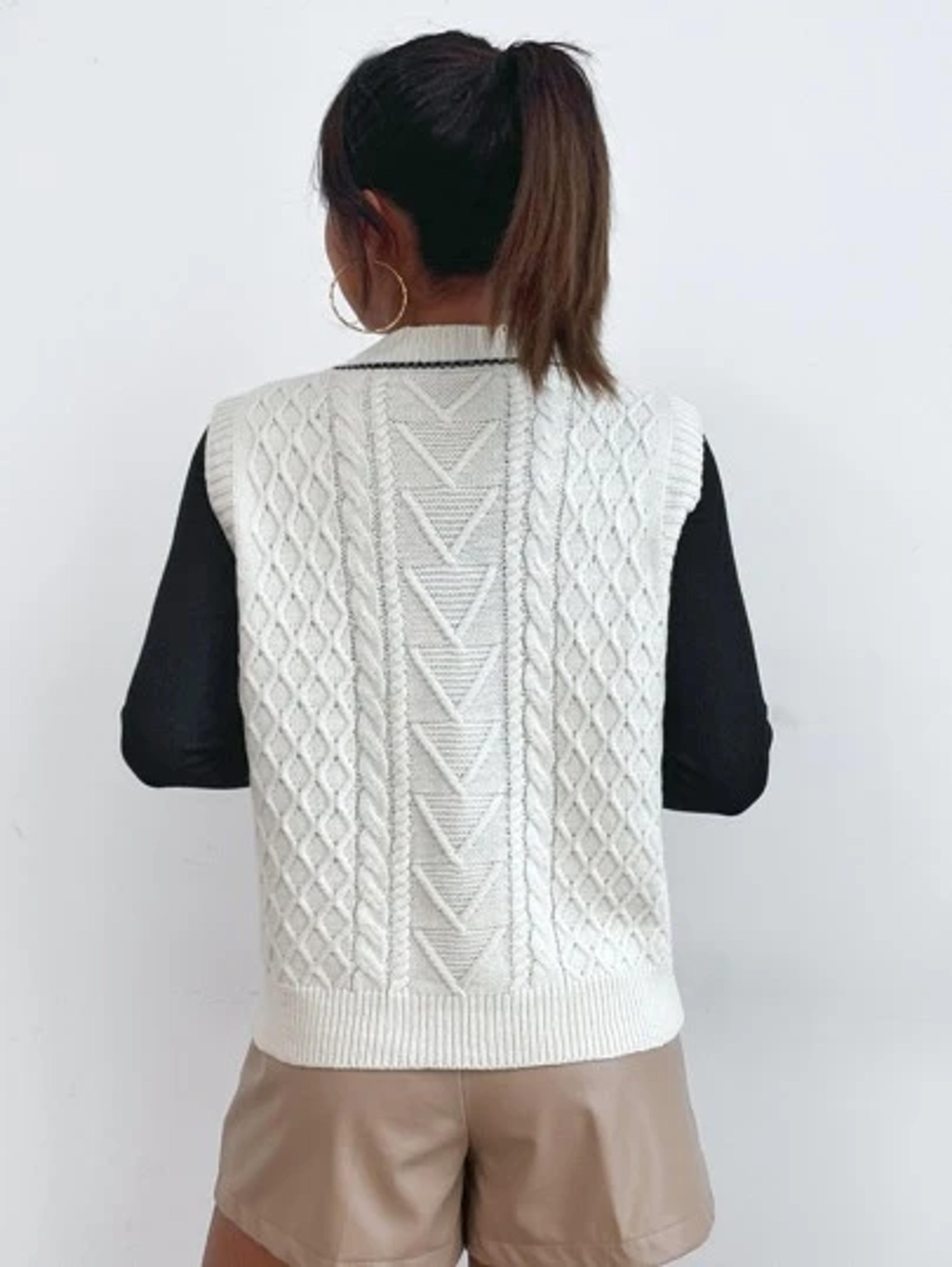 Argyle Knit V-neck Sweater Vest Without Tee | SHEIN USA