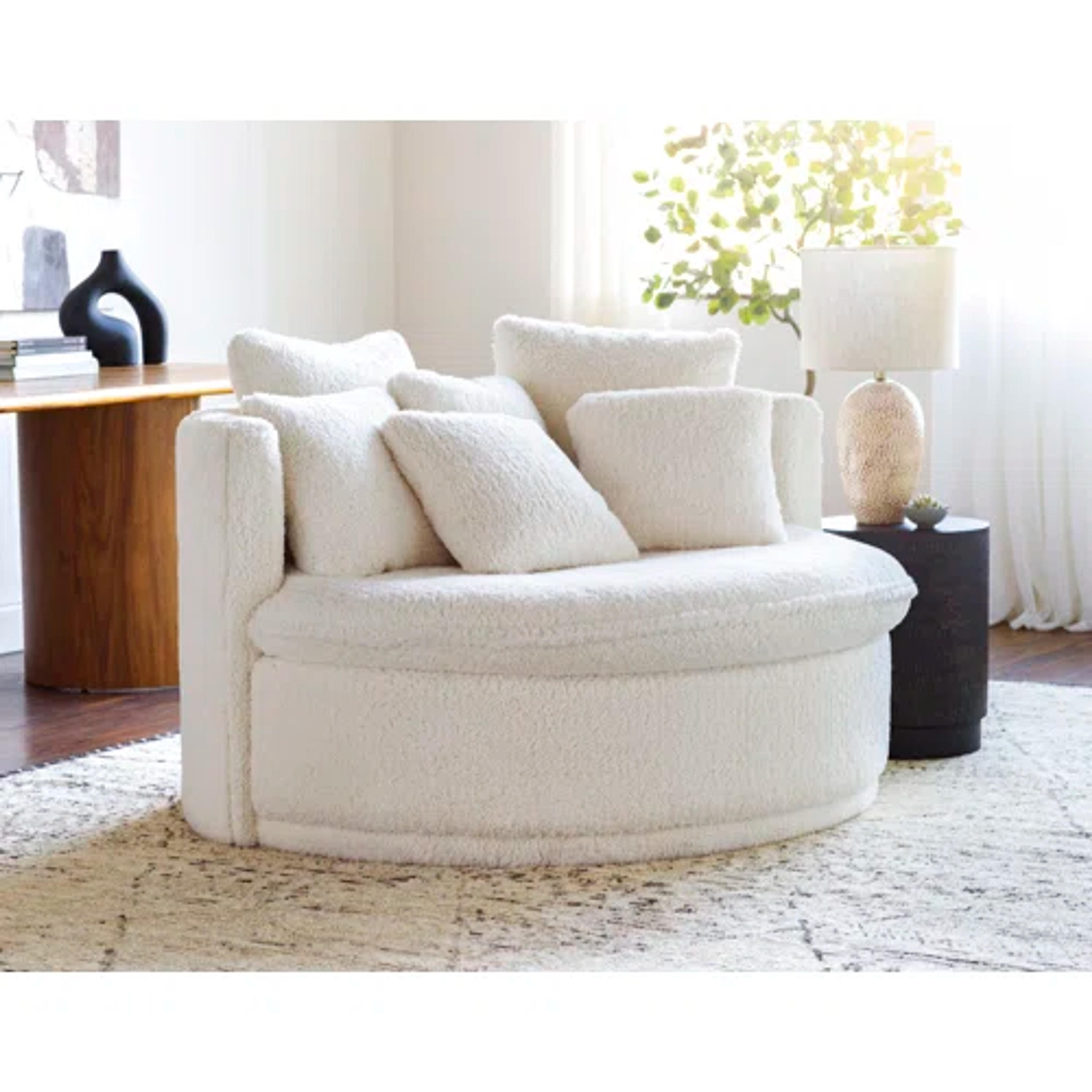 Round Fleece Lounger with Throw Pillows | AllModern