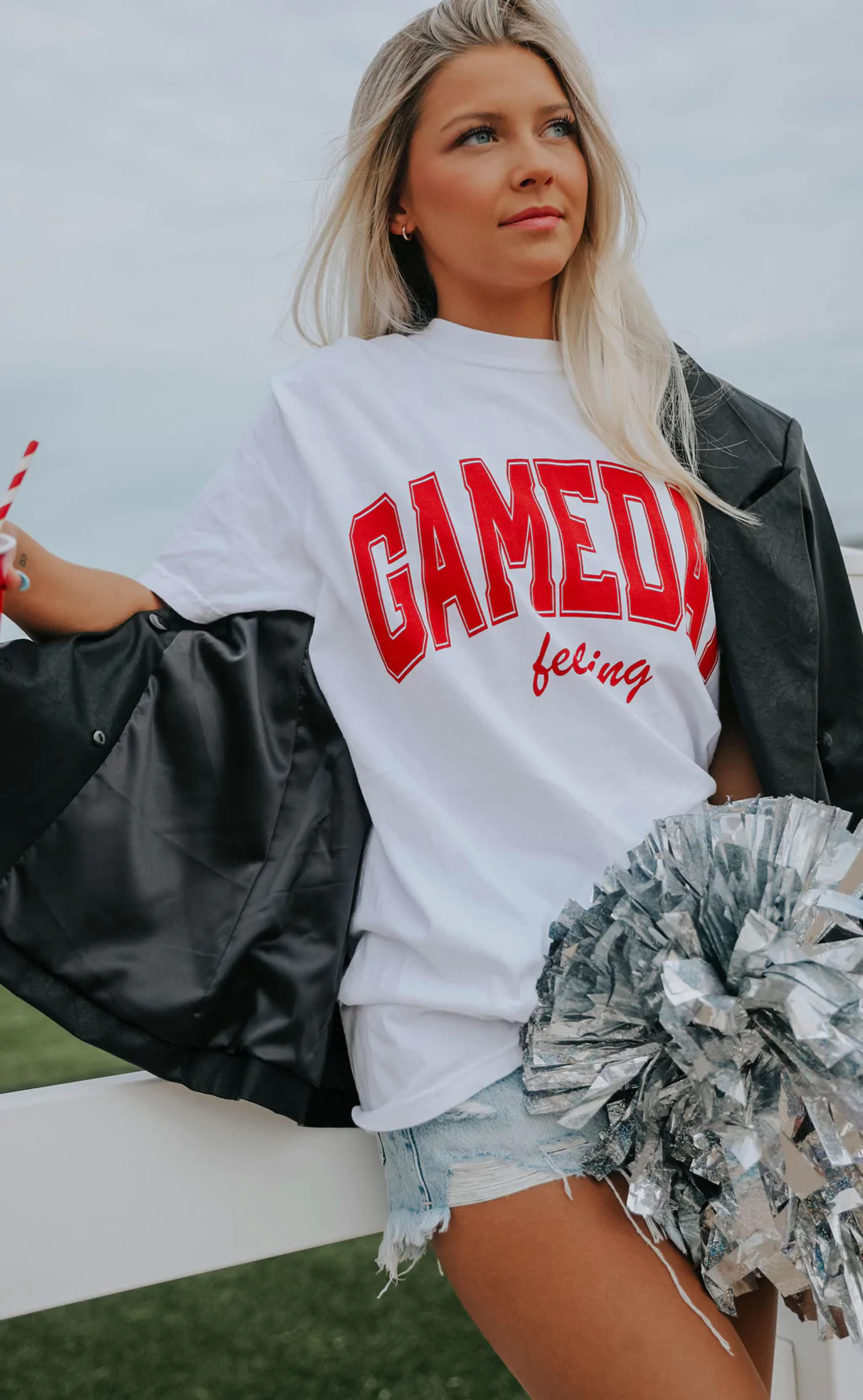 charlie southern: gameday feeling t shirt - red