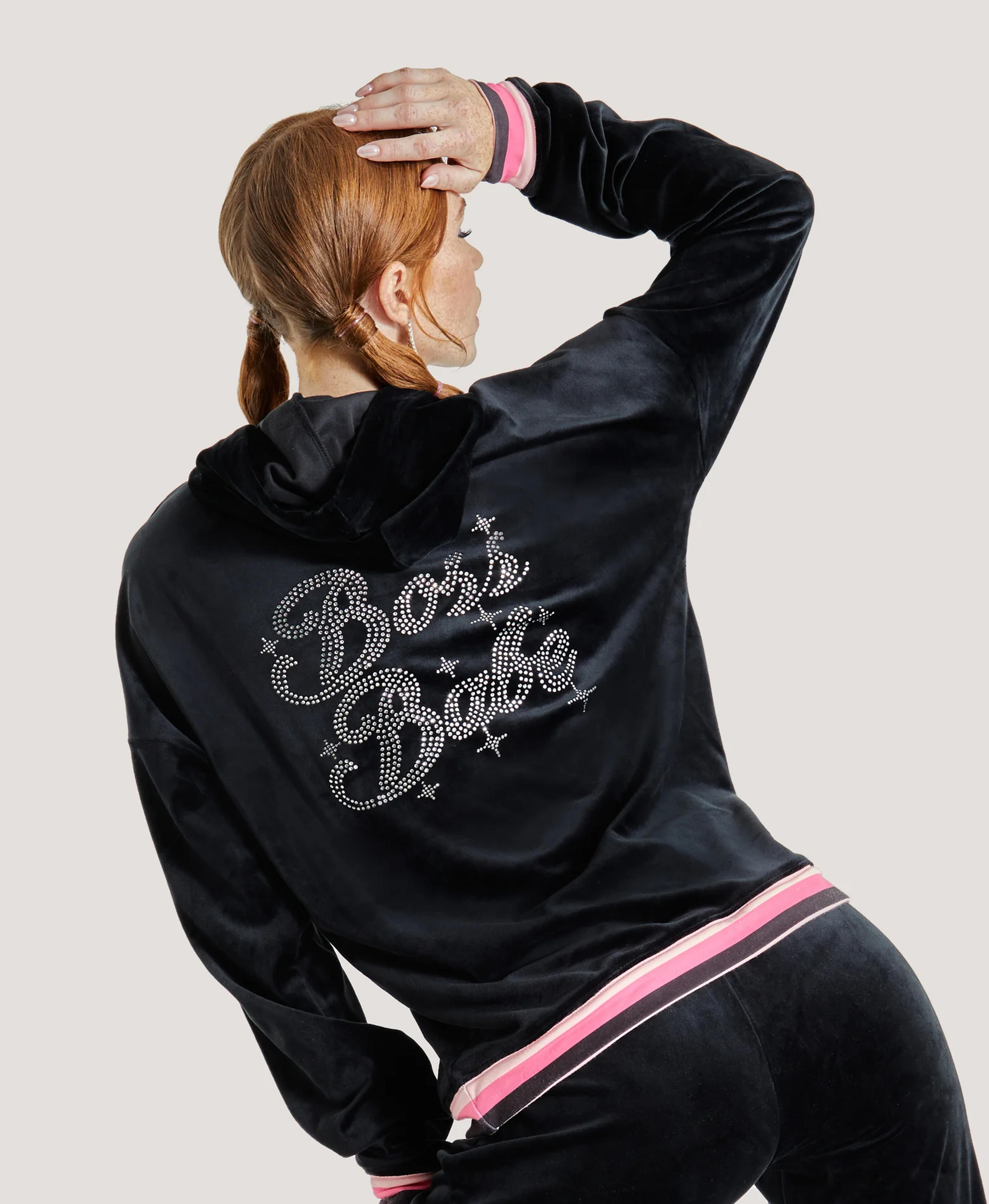 Radiant Stripe Boss Babe Pullover Hoodie