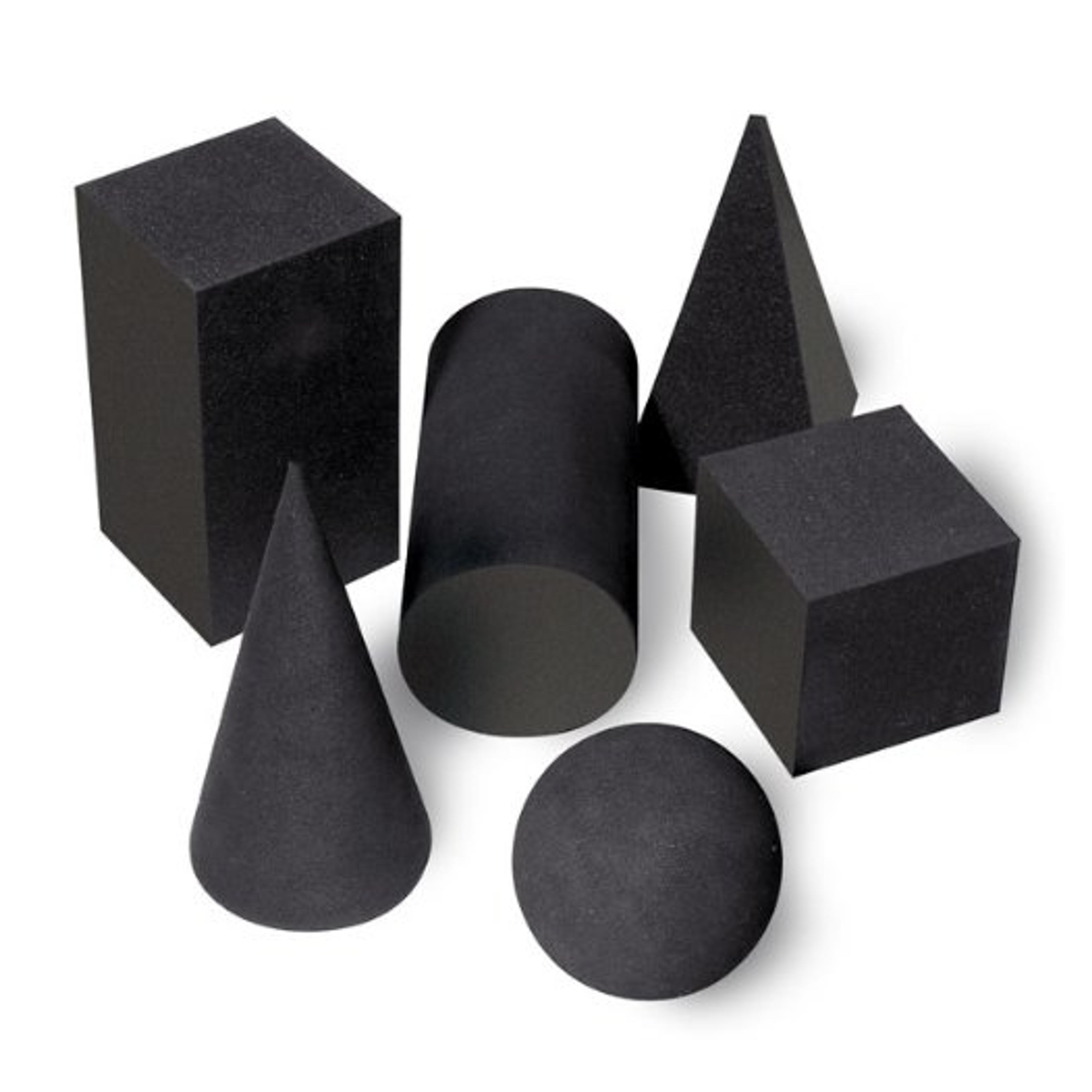 Nasco Foam Geometric Solids Set, Six-Piece, Black