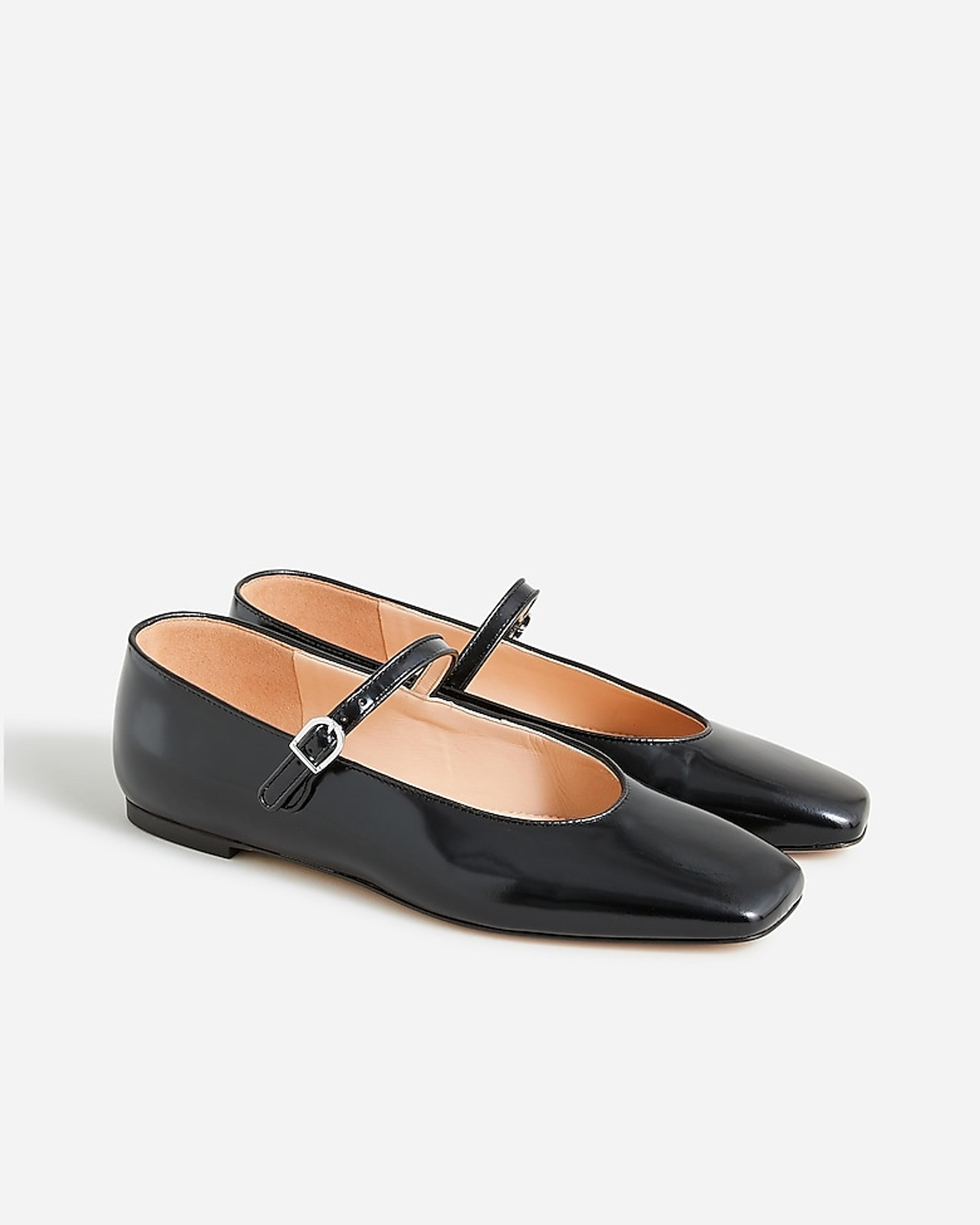 J.Crew: Anya Mary Jane Flats In Leather For Women