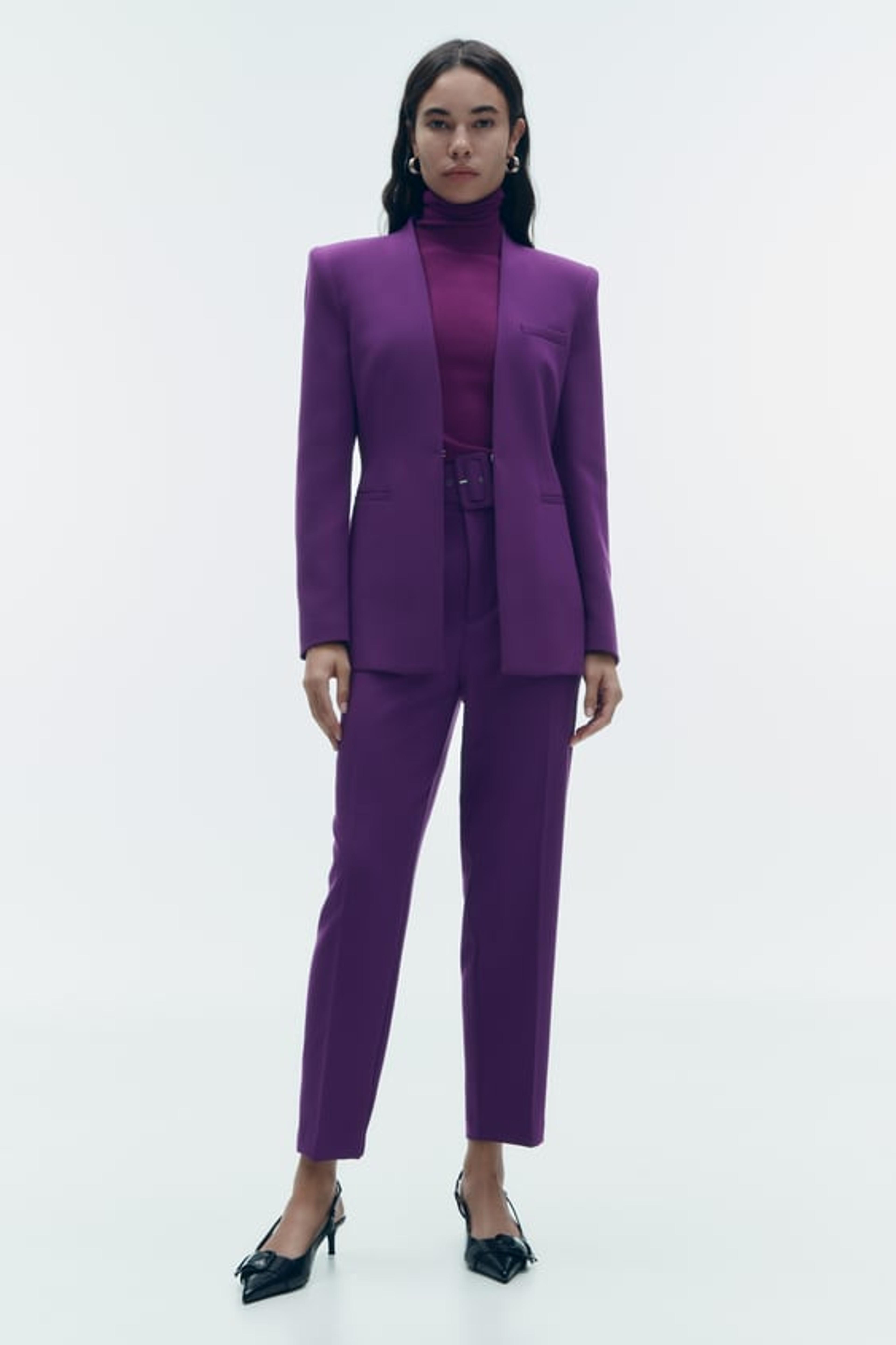 LAPELLESS TAILORED BLAZER - Purple | ZARA Australia