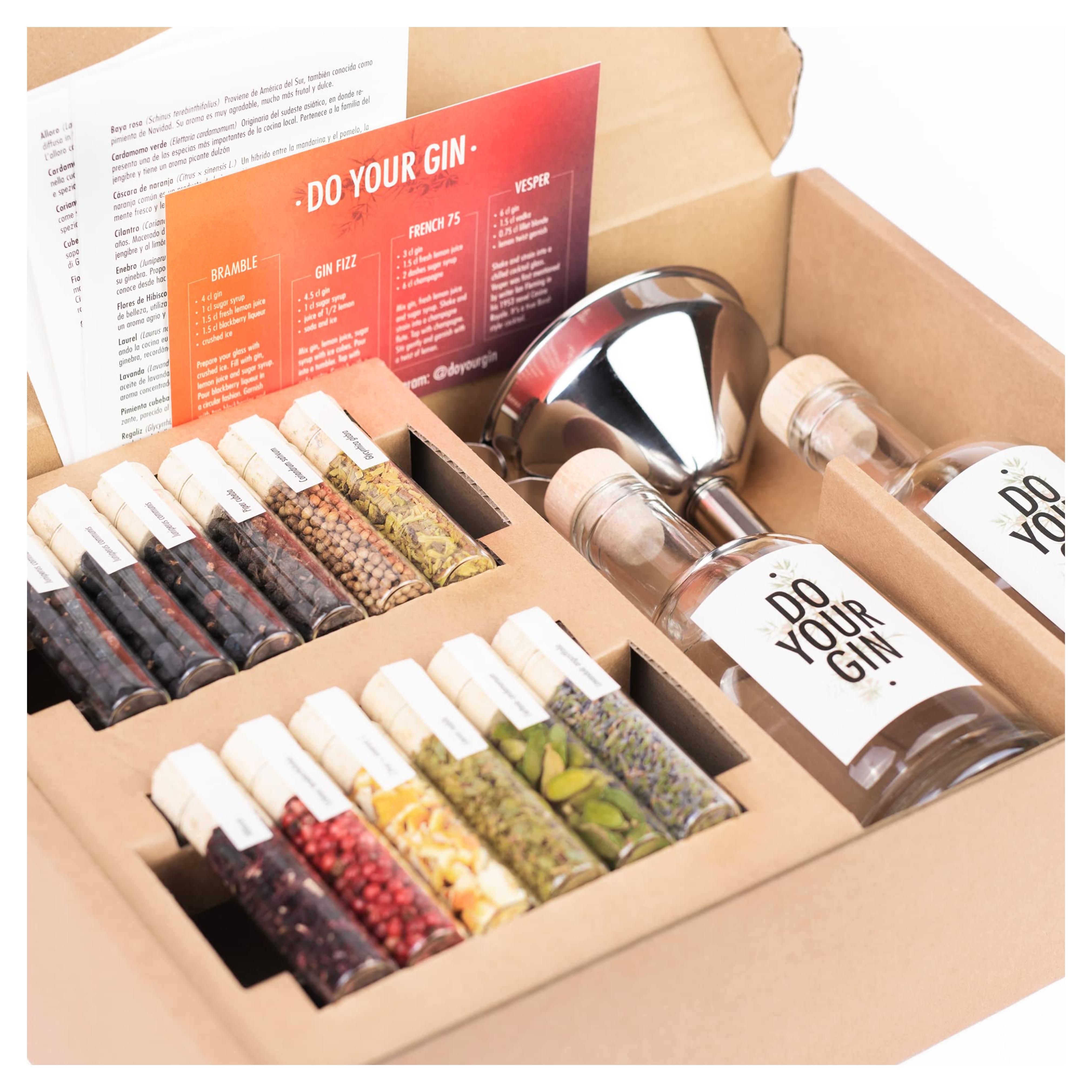 DIY Gin-Making Alcohol Infusion-Kit | Featured in Vogue | 12 Spices in Glass | Mixology-Set for Bartender | Perfect Vodka Gift for Men | DIY Kits for Adults | Bartender Kit | Gifts for Men and Women