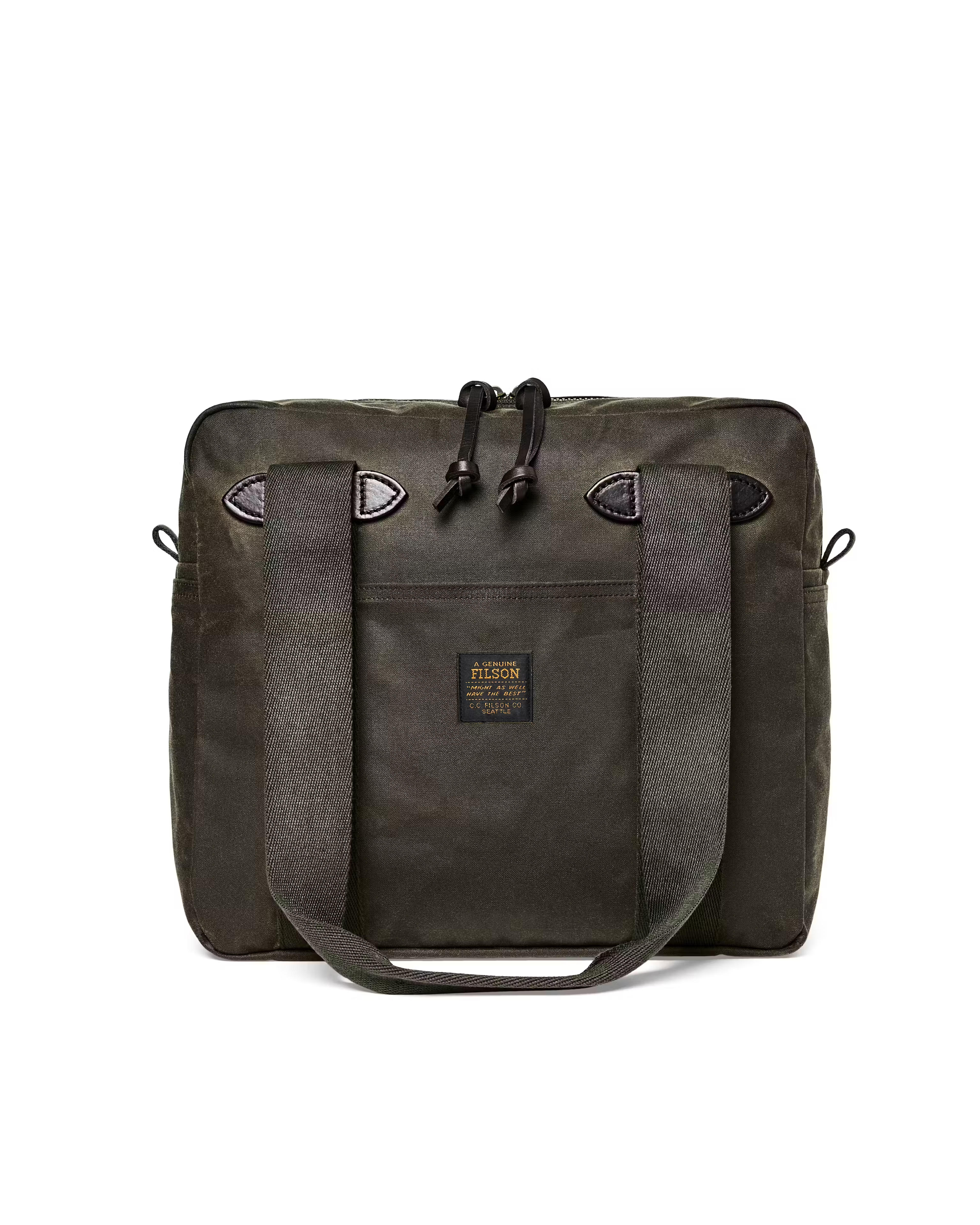 Filson Tin Cloth Tote Bag w/ Zipper - Otter Green | Messenger & Tote Bags | Huckberry