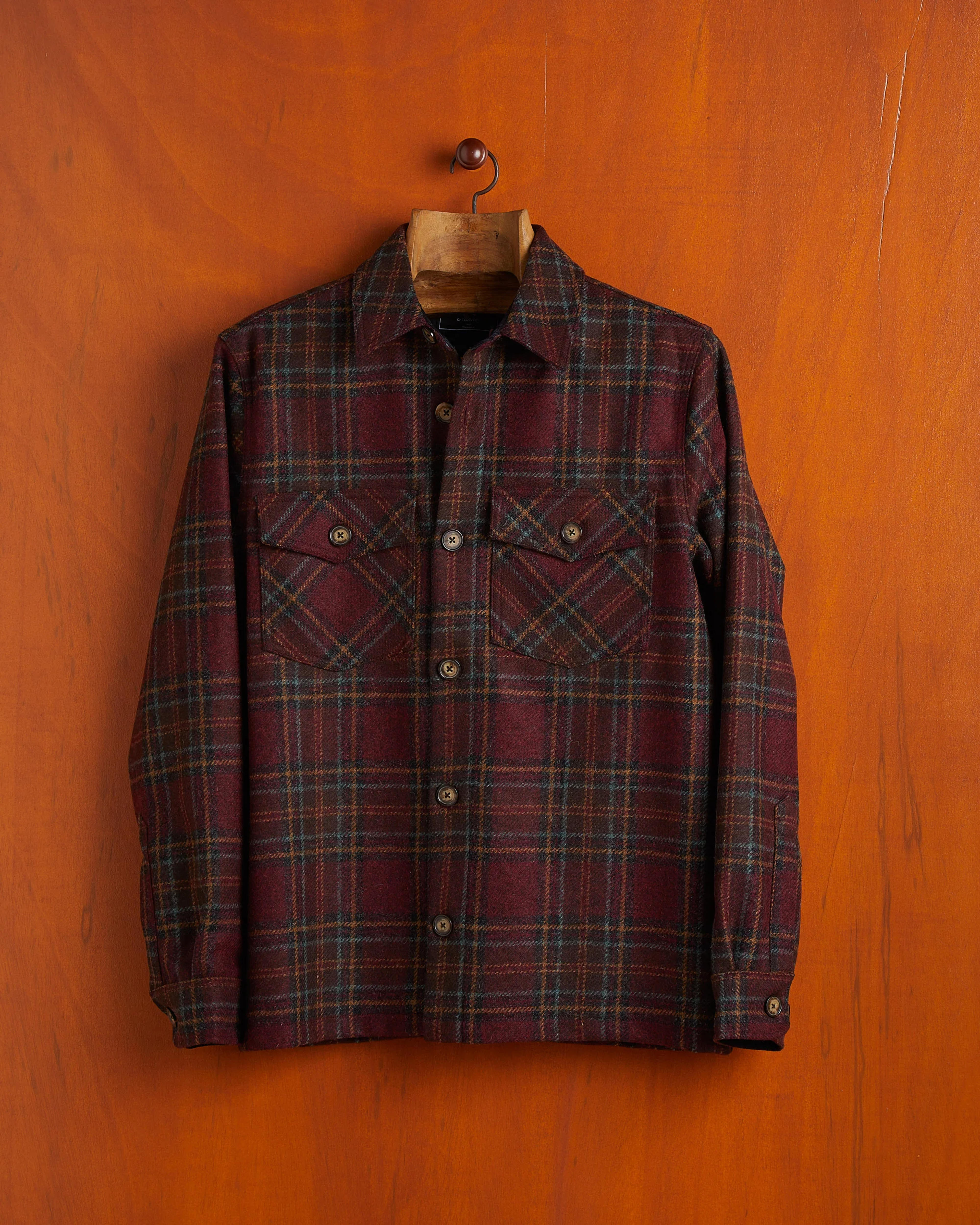 Burgundy Check Overshirt