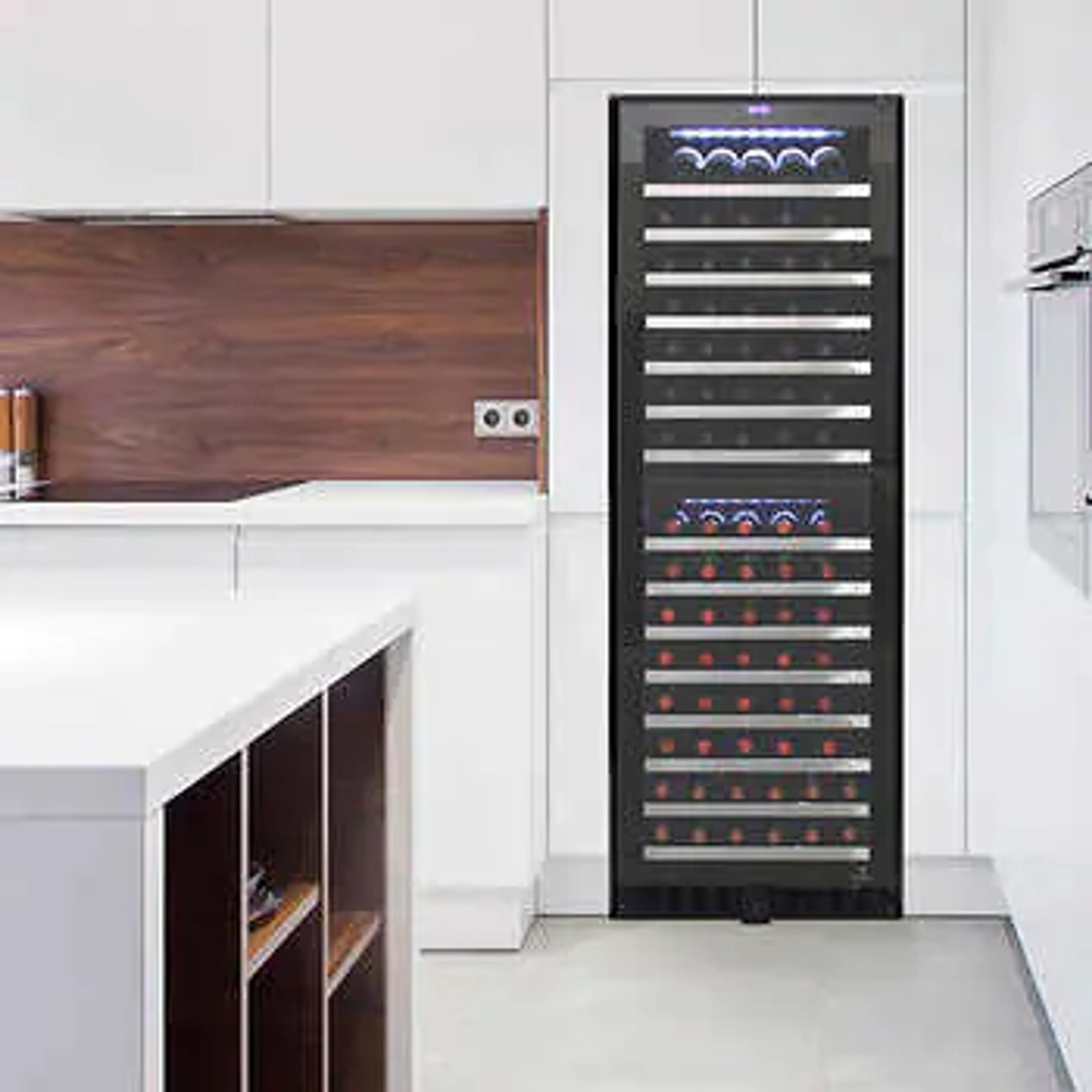 Vinotemp 155-Bottle Wine Cooler with Dual Zone Cooling | Costco