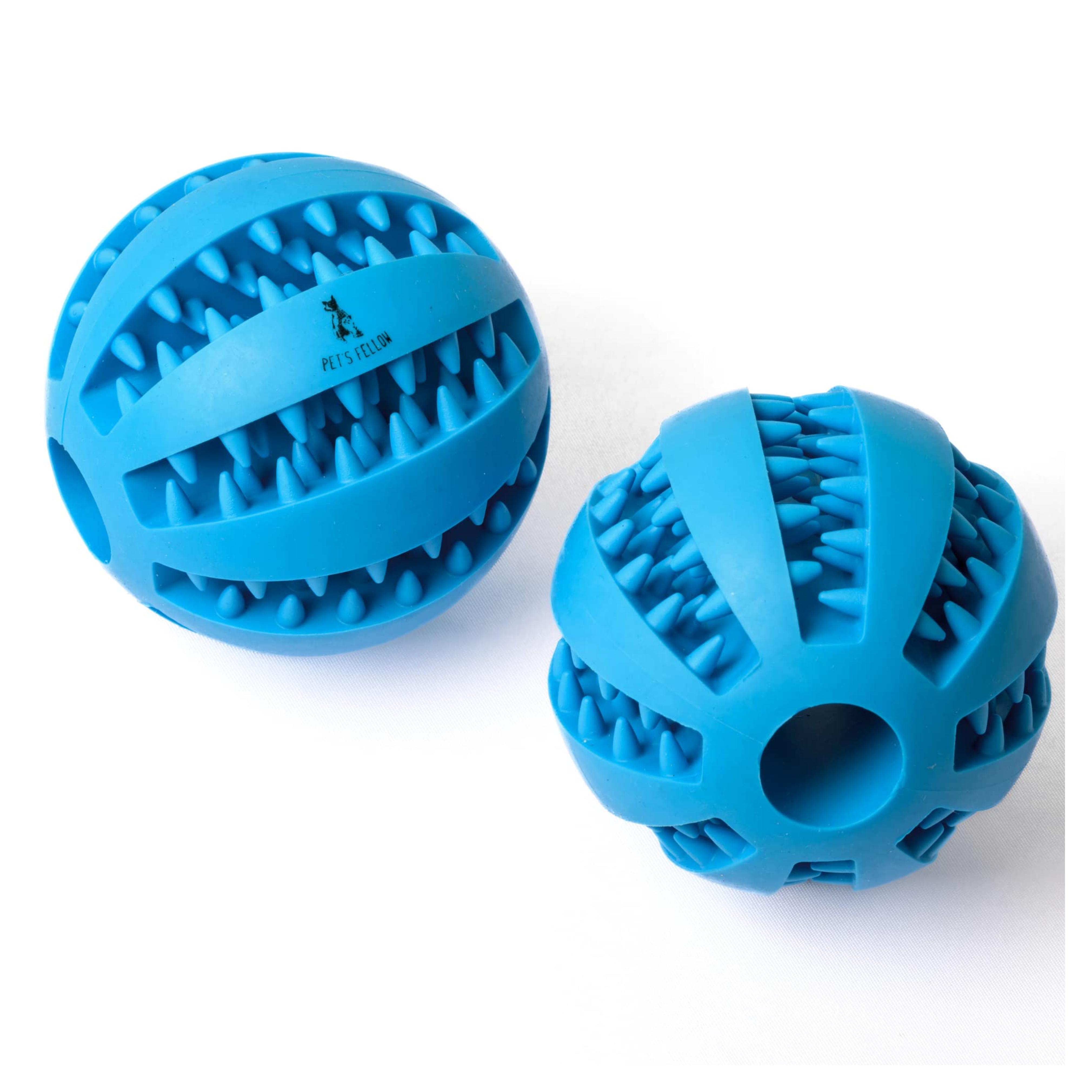 PetsFellow 2-Pack Dog Ball Toy for Pet Tooth Cleaning, Chewing, IQ Treat Balls, Dog Pet Food Treat Feeder, Chew Tooth Clea...