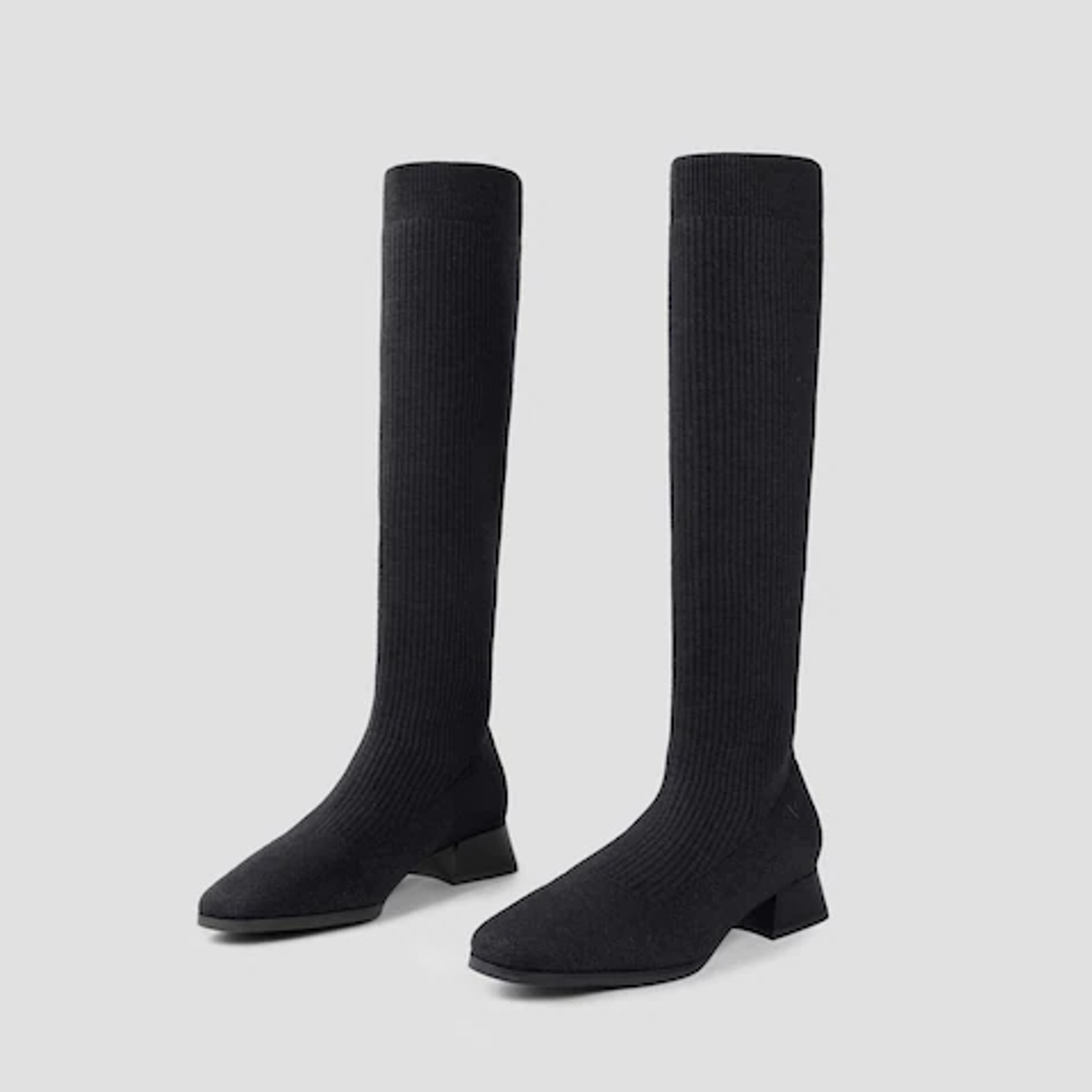 Tara Knee-High Water Repellent Wool Boots in Black | VIVAIA
