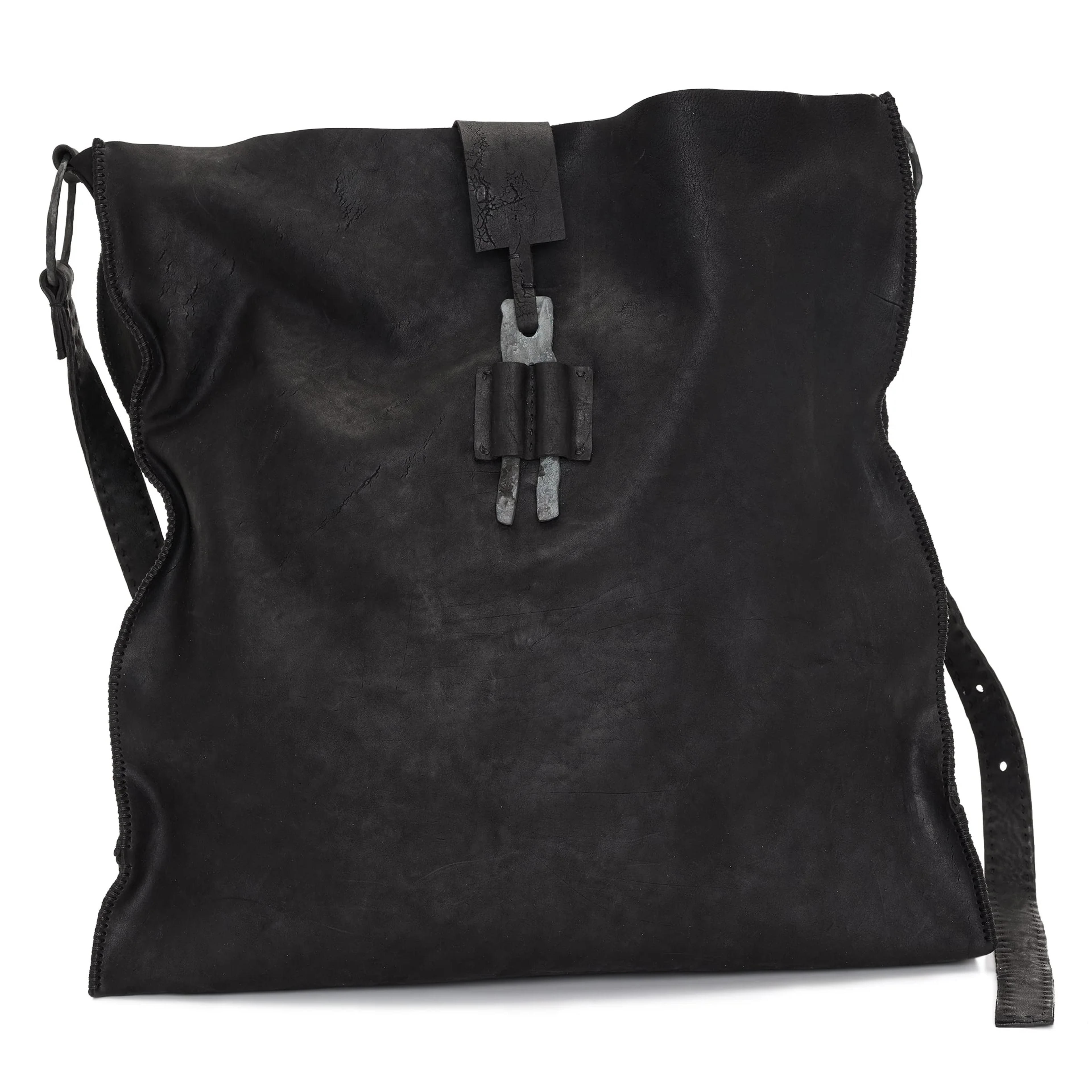 oversized black culatta leather box bag – atelier skn