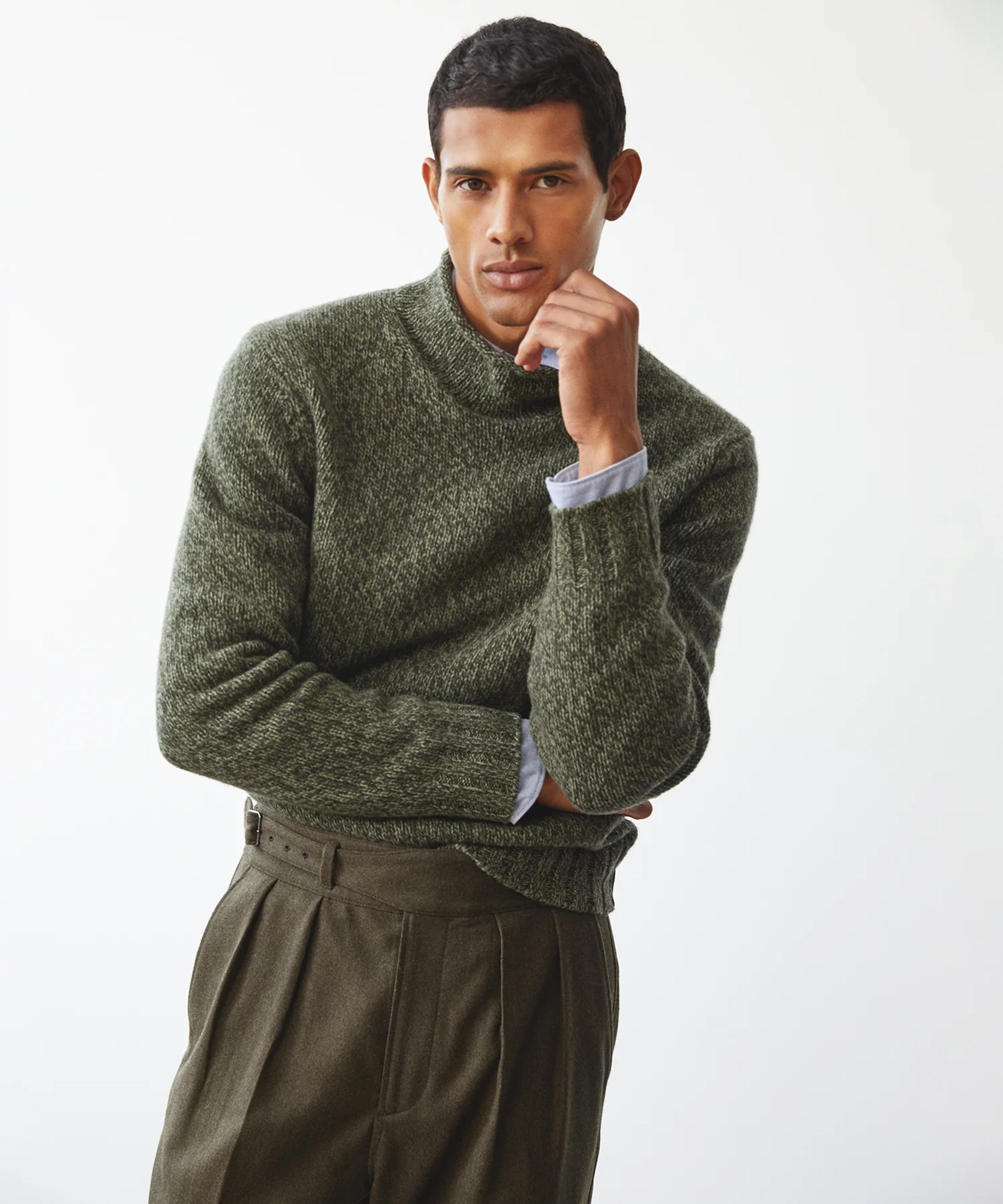 Roll Neck Sweater in Cilantro