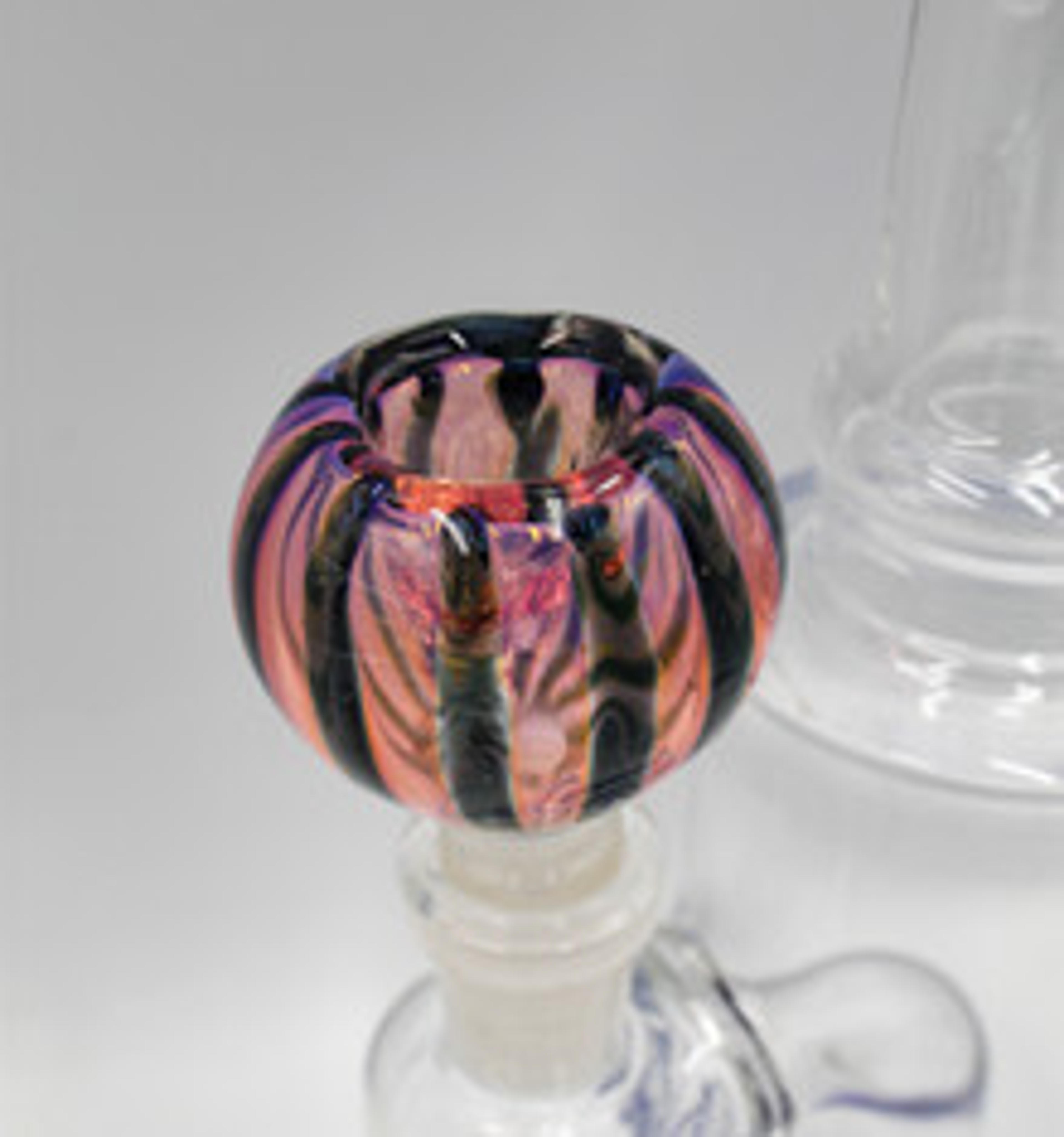 14mm Gold Fumed With Stripes Glass Bowl