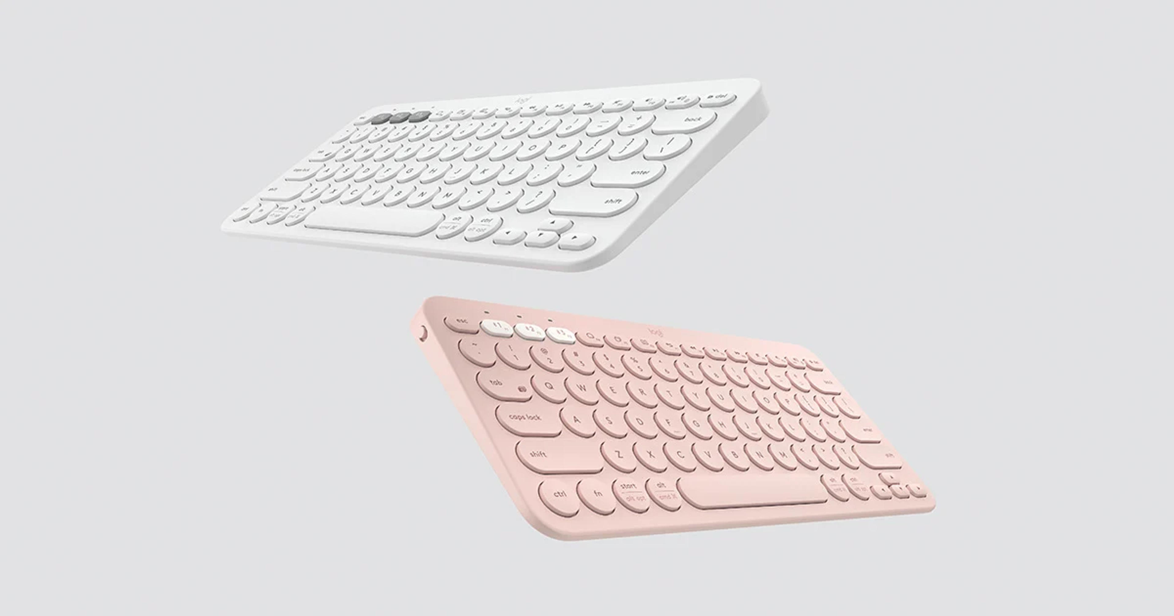 Logitech K380 Multi-Device Bluetooth Keyboard - White, Black, Pink