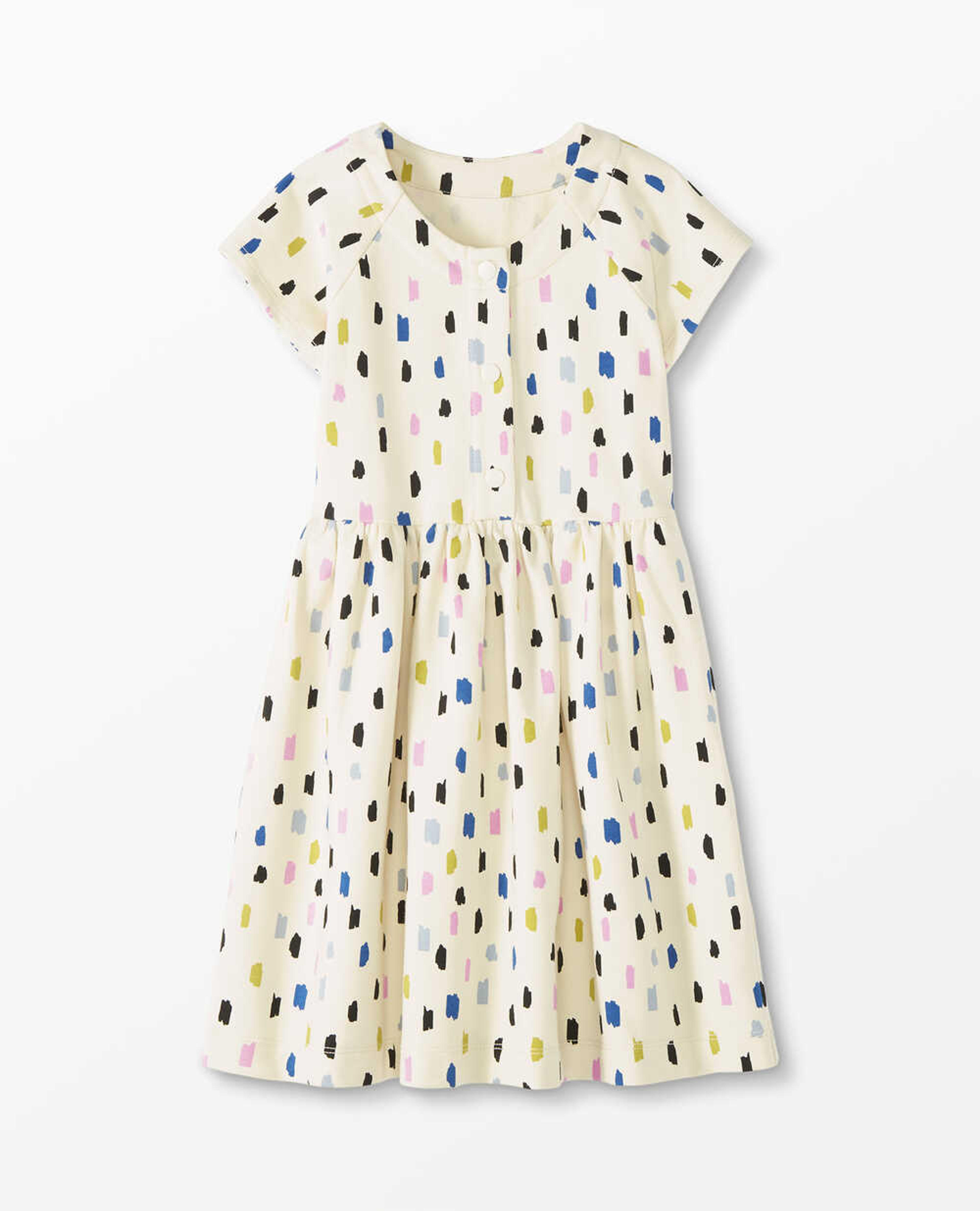 Print Snap Dress In French Terry
