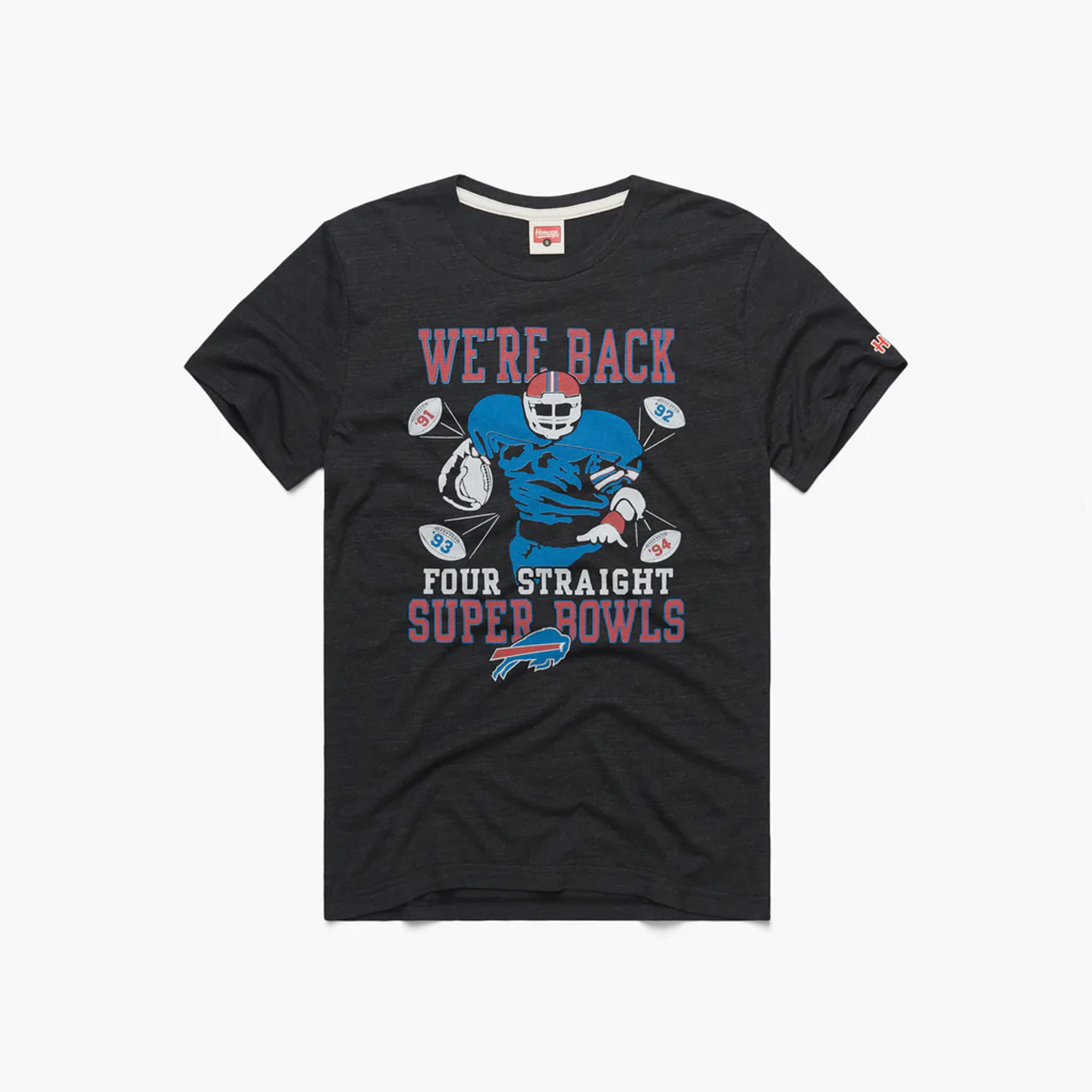 Buffalo Bills Four Straight Super Bowls | Retro Buffalo Bills T-Shirt – HOMAGE
