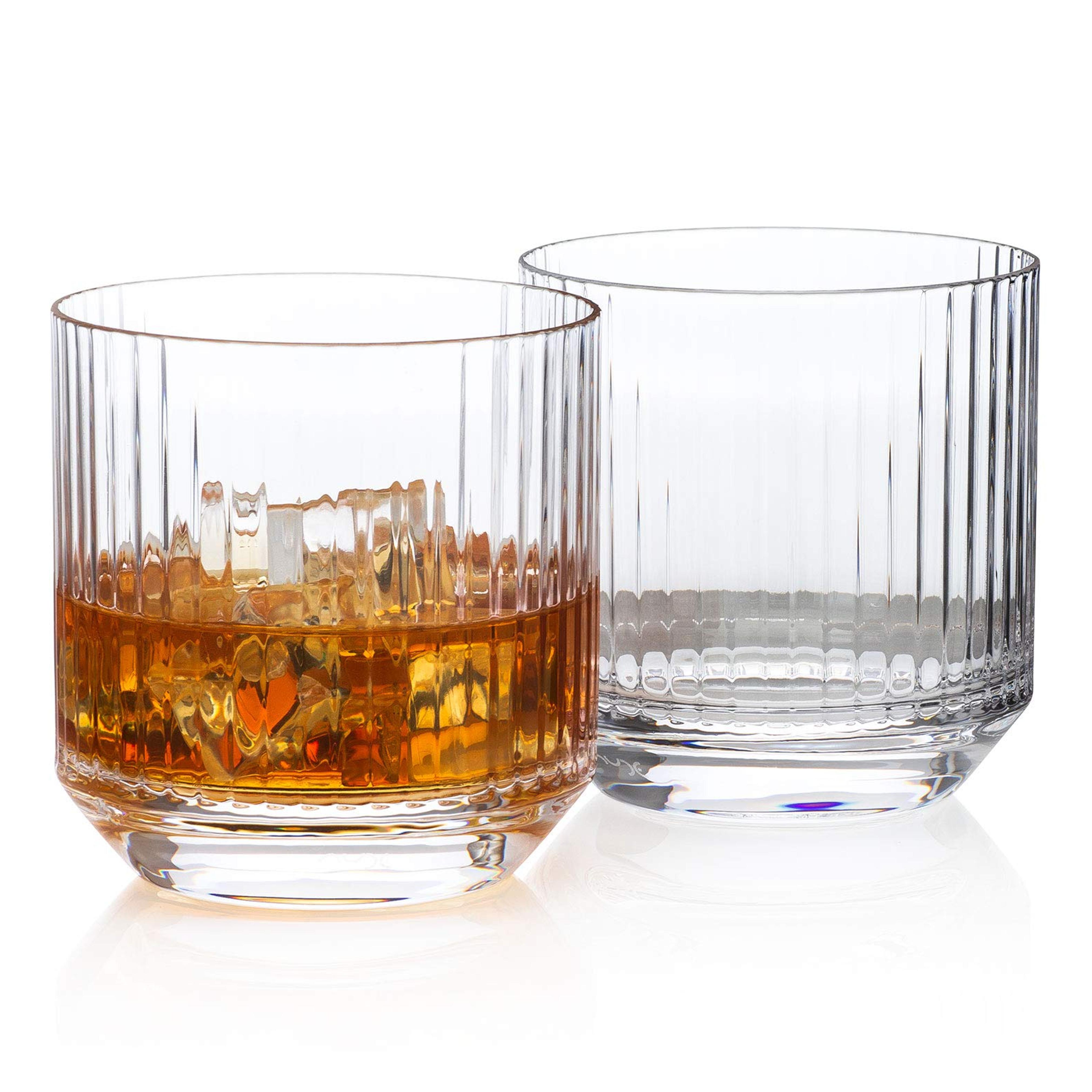 Amazon.com | HISTORY COMPANY Longchamps Mid-Century Modern Executive Rocks Glass 2-Piece Set (Gift Box Collection): Old Fashioned Glasses