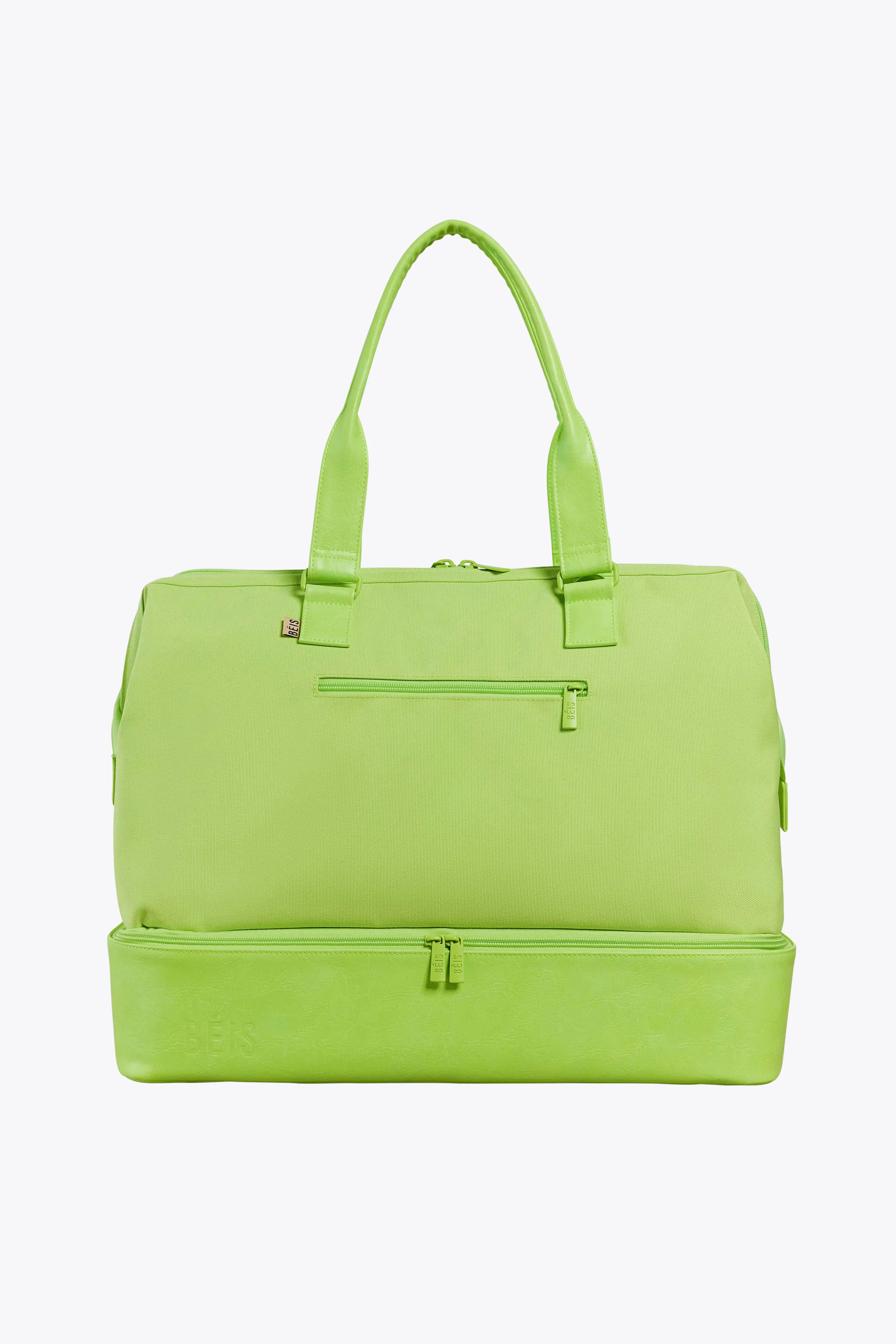 Béis 'The Weekender' in Citron - Green Overnight Bags & Travel Duffle