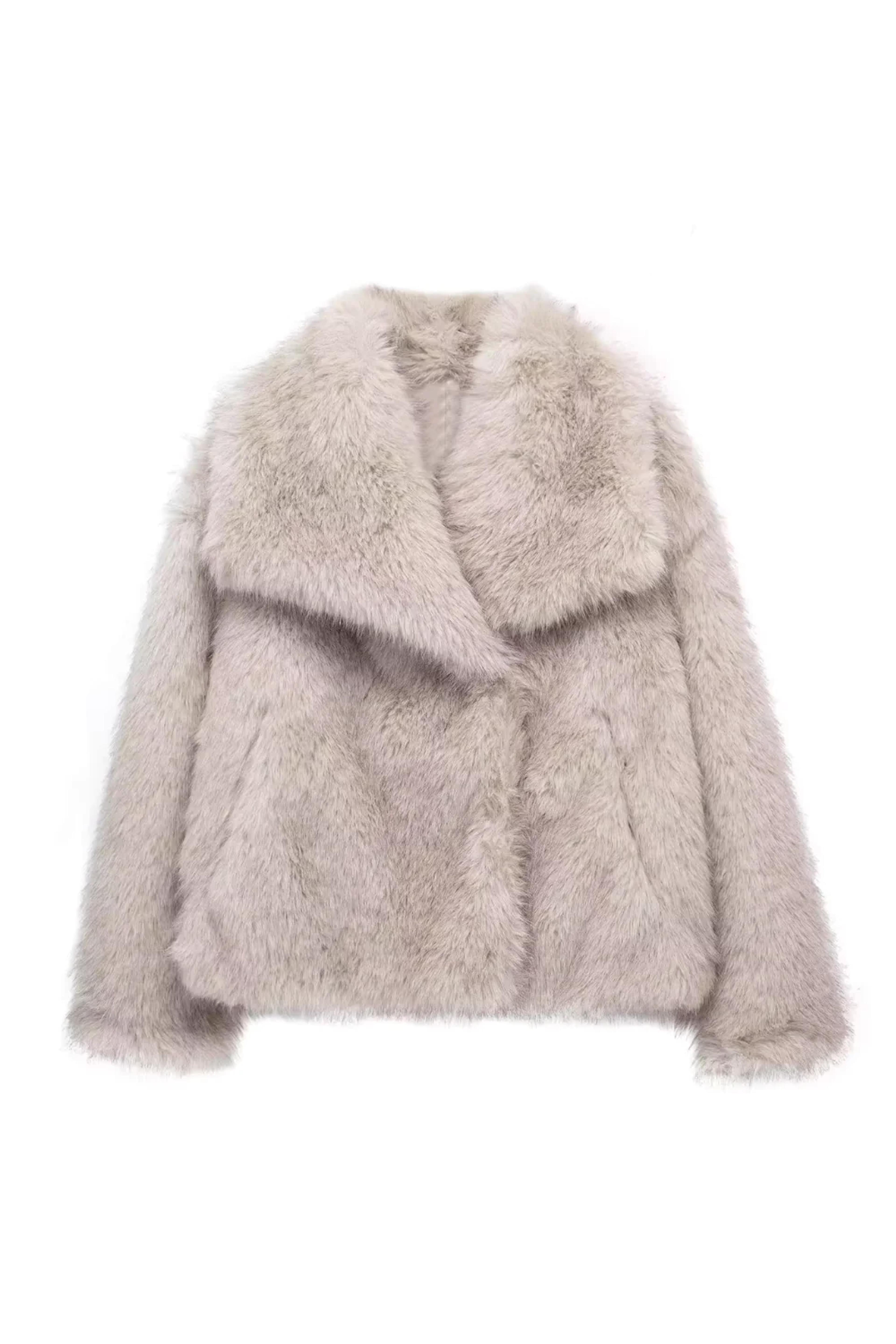 'Leila' Faux Fur Short Coat Jacket – Goodnight Macaroon