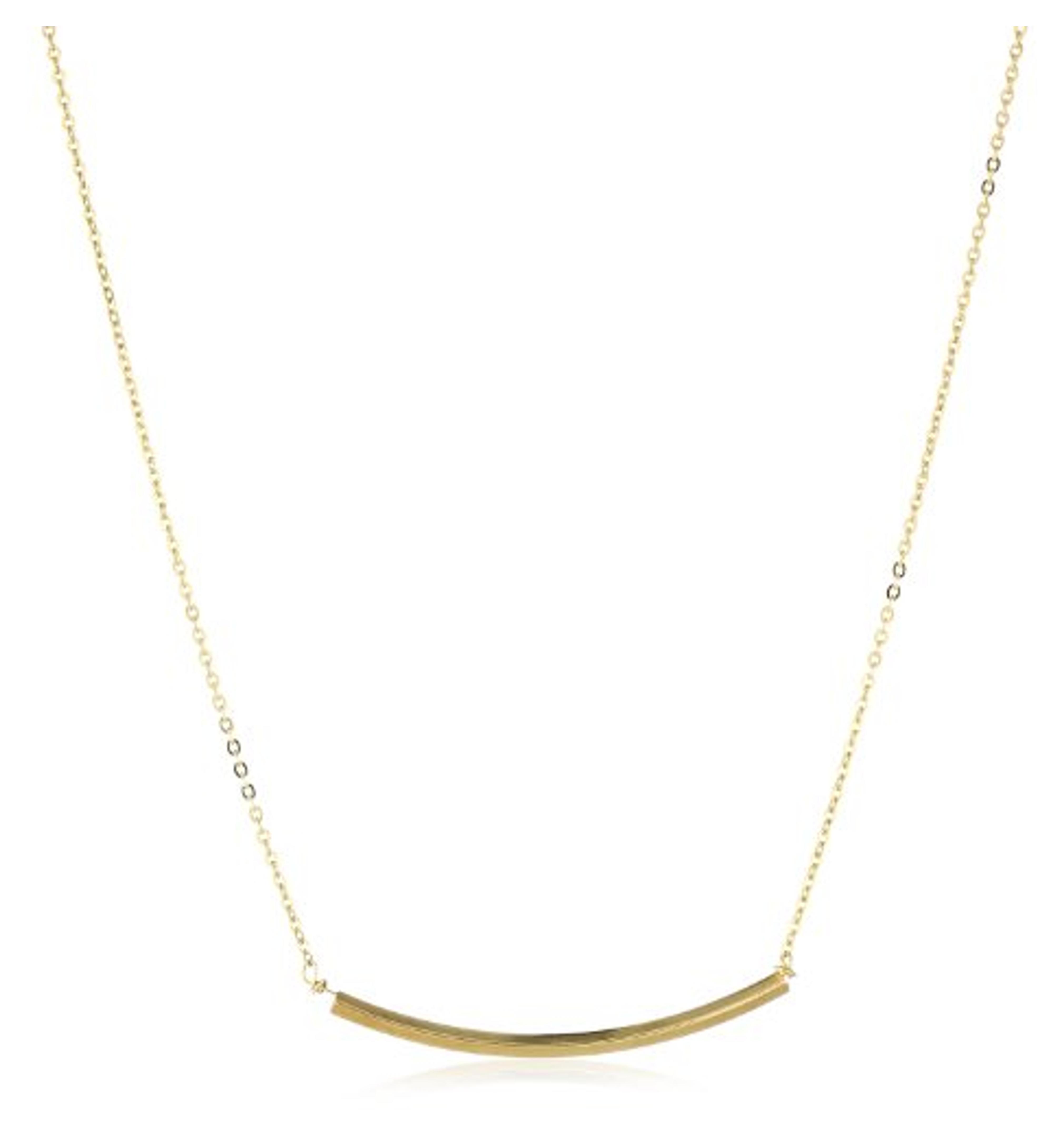 Yochi Delicate Gold-Plated Bar Necklace, 18"