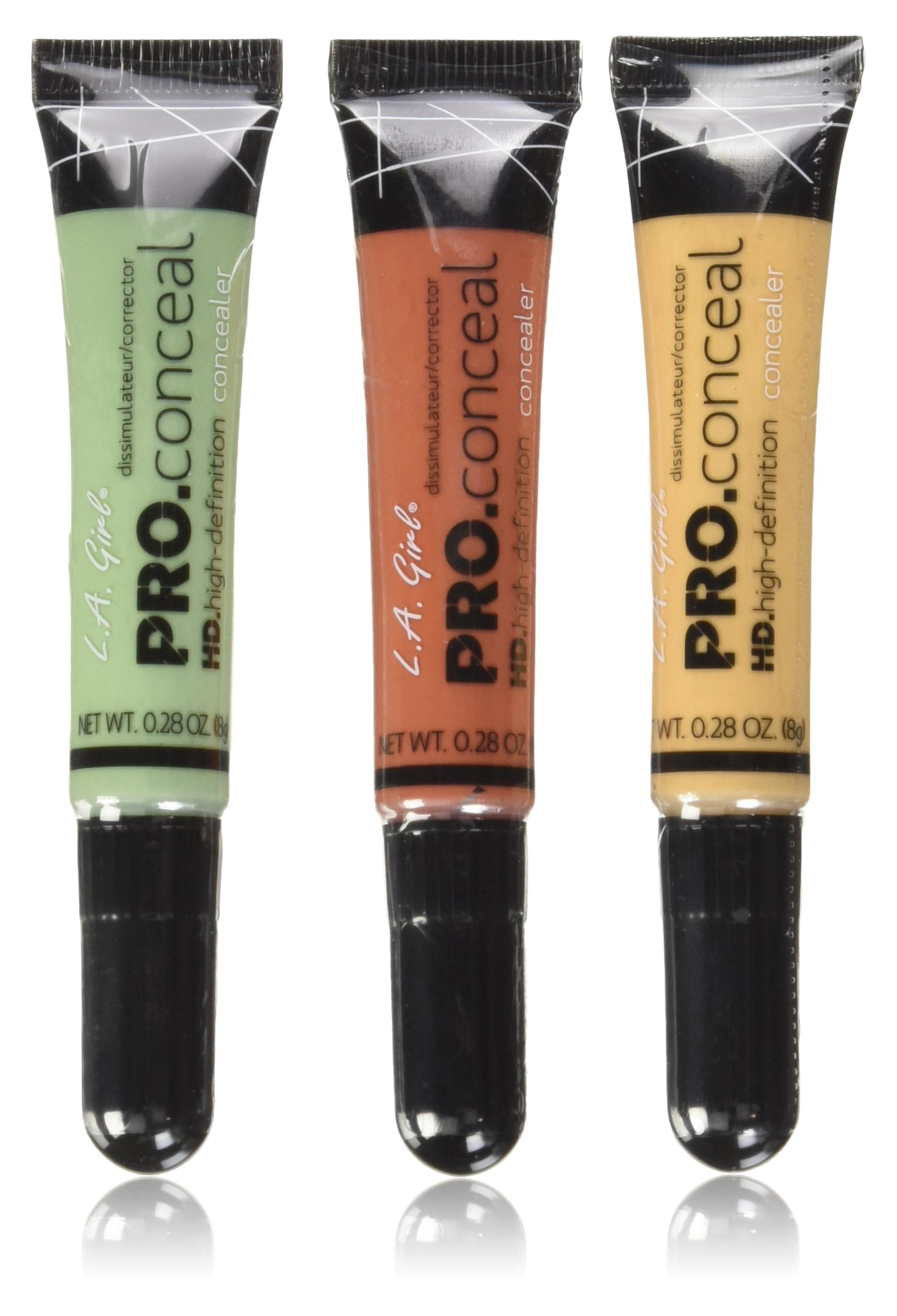 Amazon.com : L.A. Girl Pro Conceal Set Orange, Yellow, Green Correctors, Pack of 3 (LAX-GC990+GC991+GC992-B) : Beauty & Personal Care