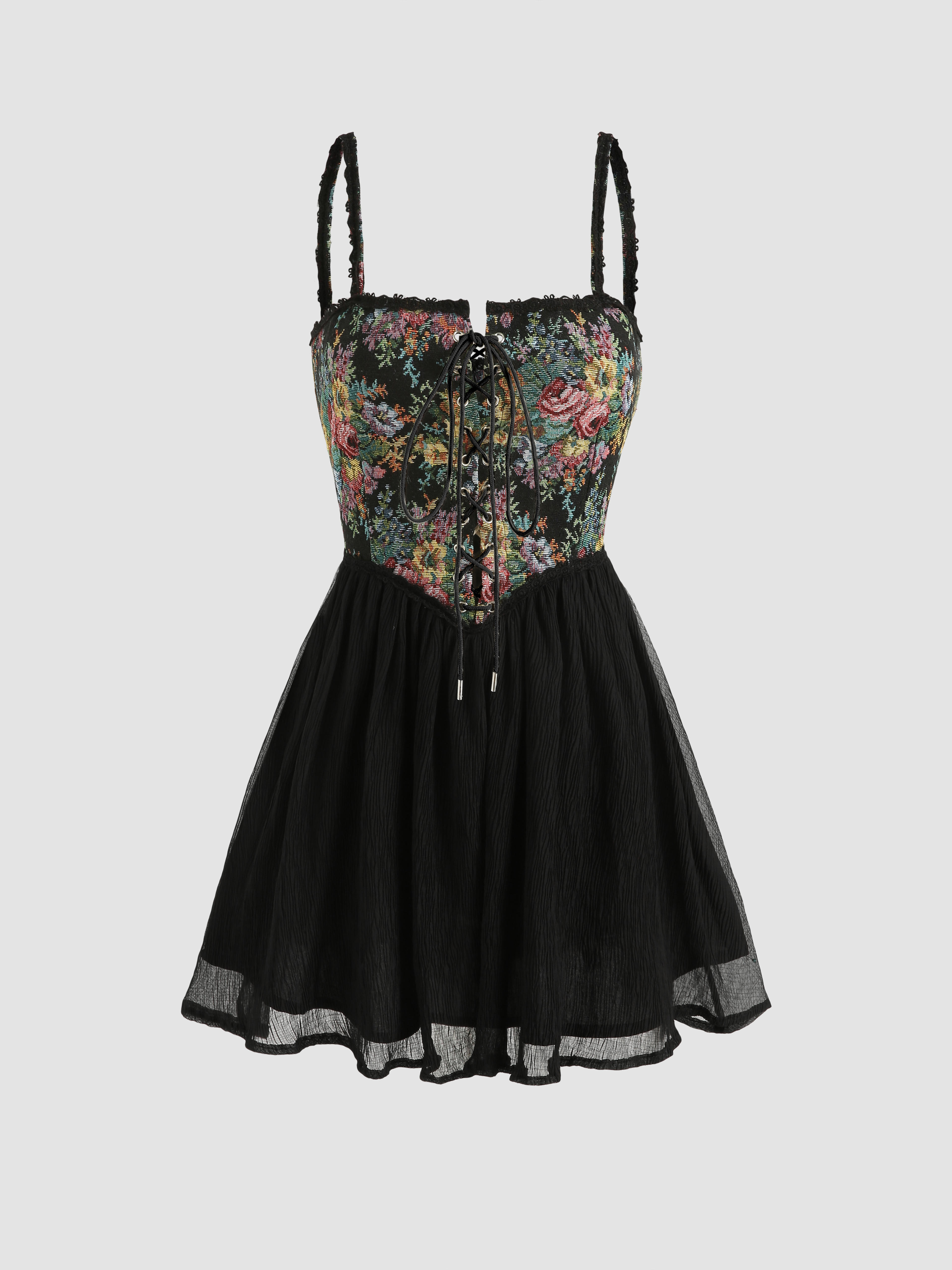 Secret Garden Corset Mini Dress - Cider