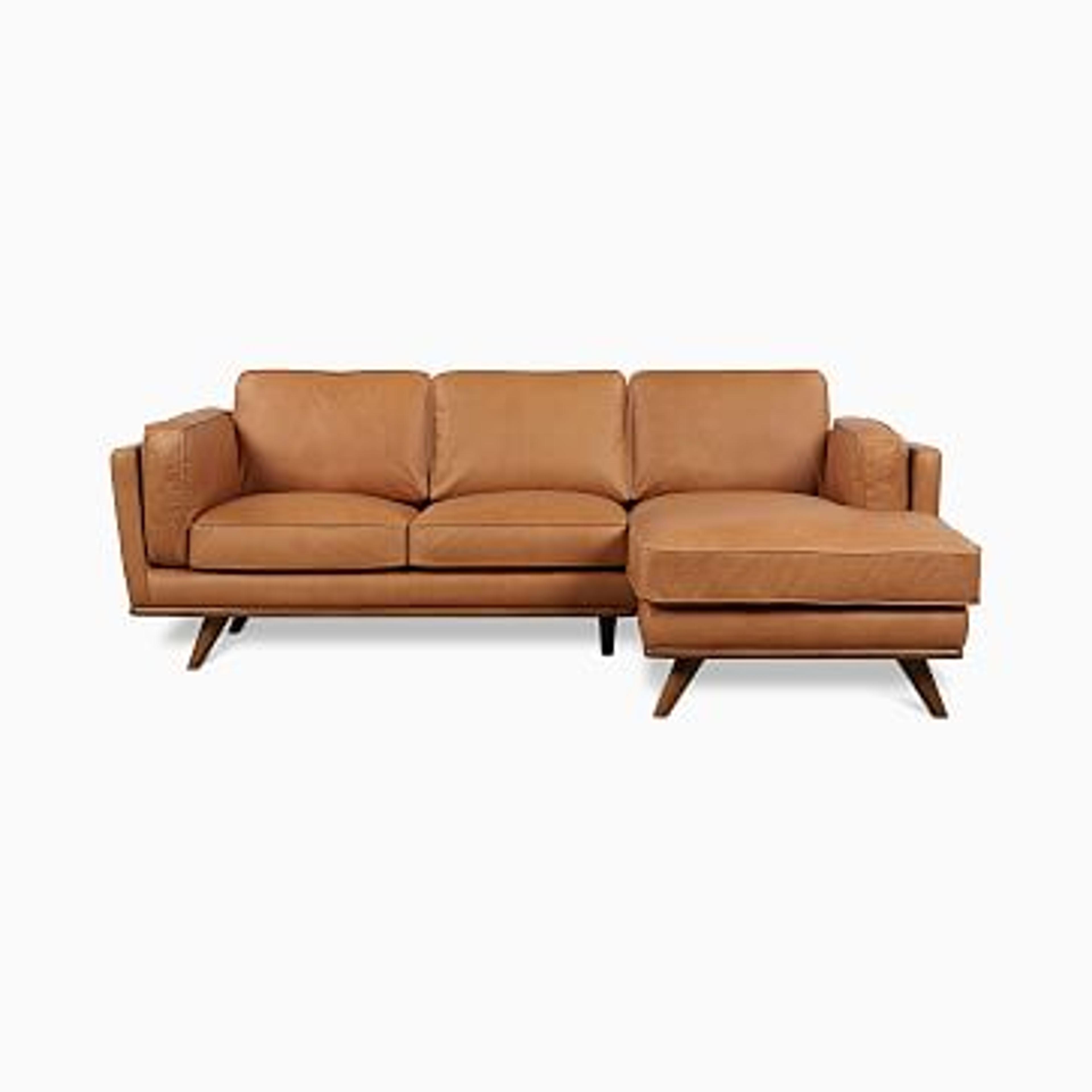 Zander Leather 2 Piece Chaise Sectional | Sofa With Chaise | West Elm