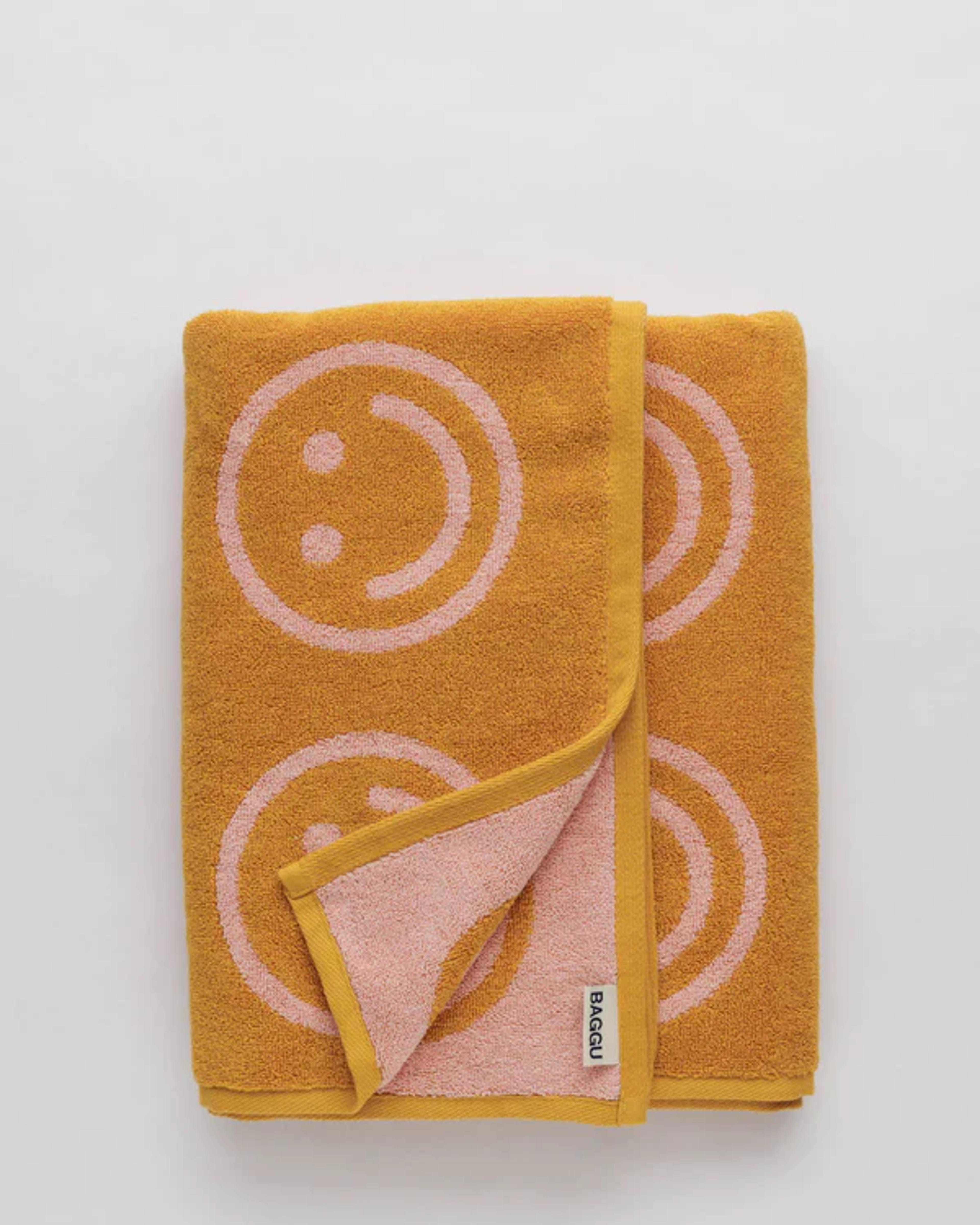Bath Towel : Marigold Peach Happy - Baggu