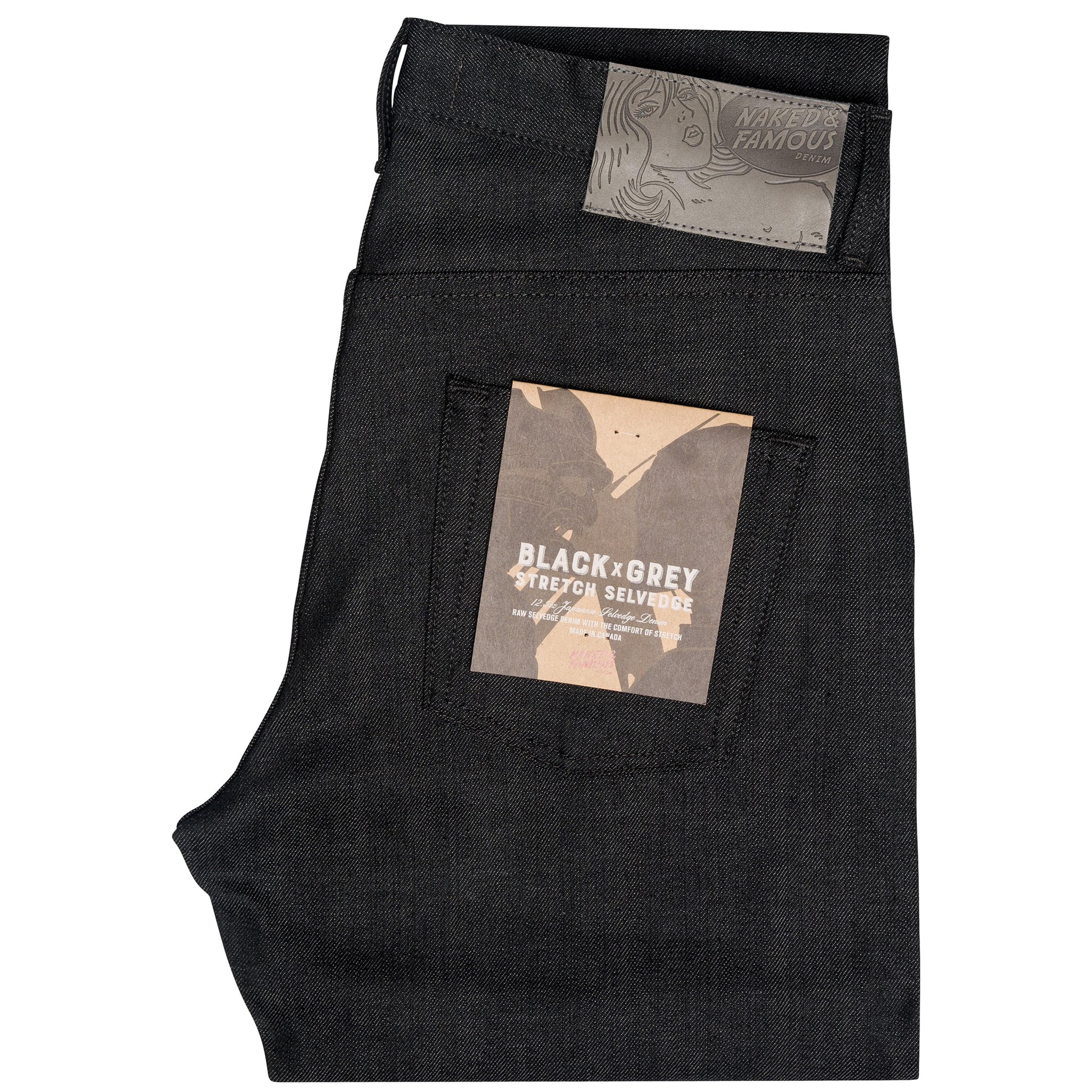 Easy Guy - Black x Grey Stretch Selvedge | Naked & Famous Denim – Tate + Yoko