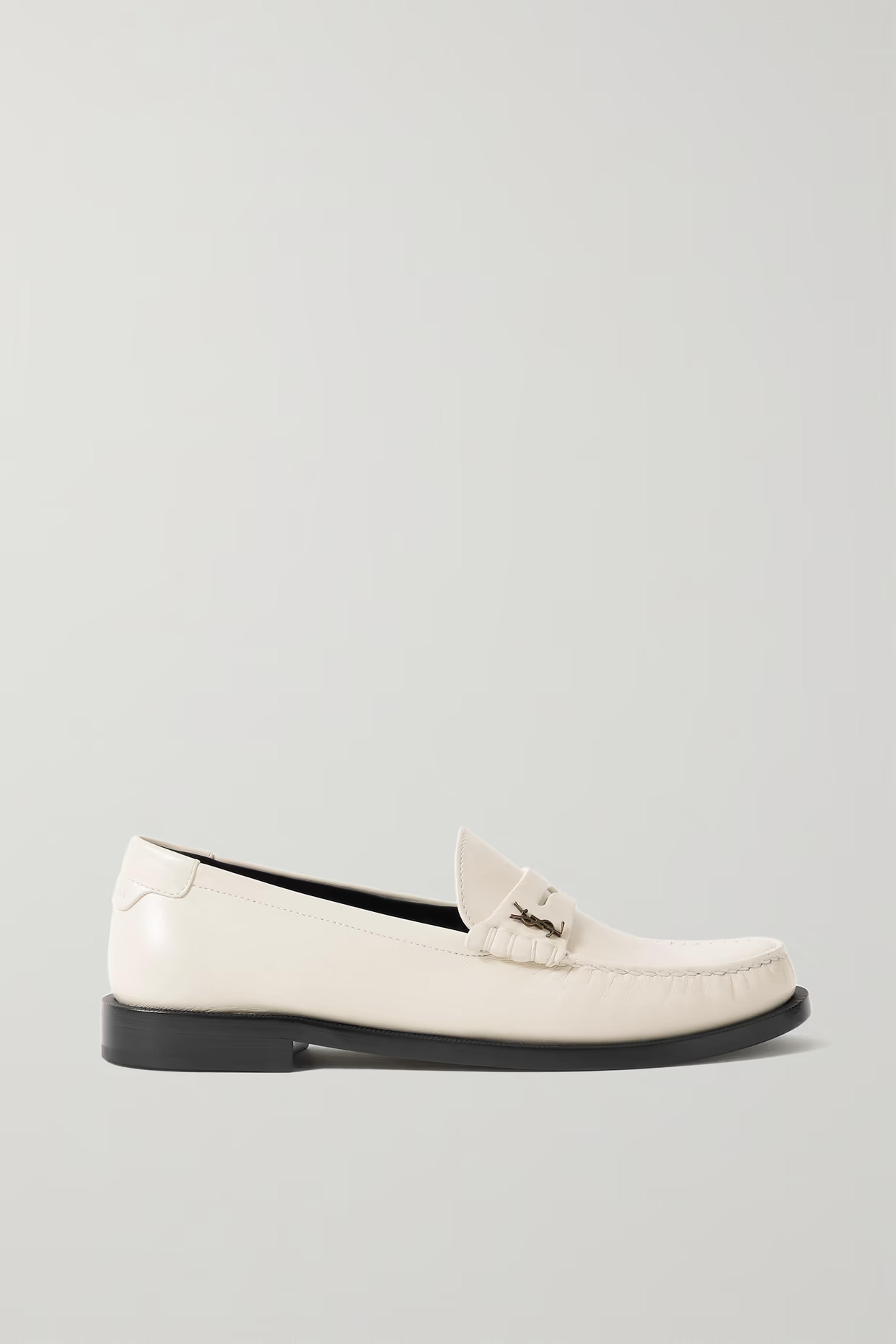 SAINT LAURENT - Logo-appliquéd leather loafers