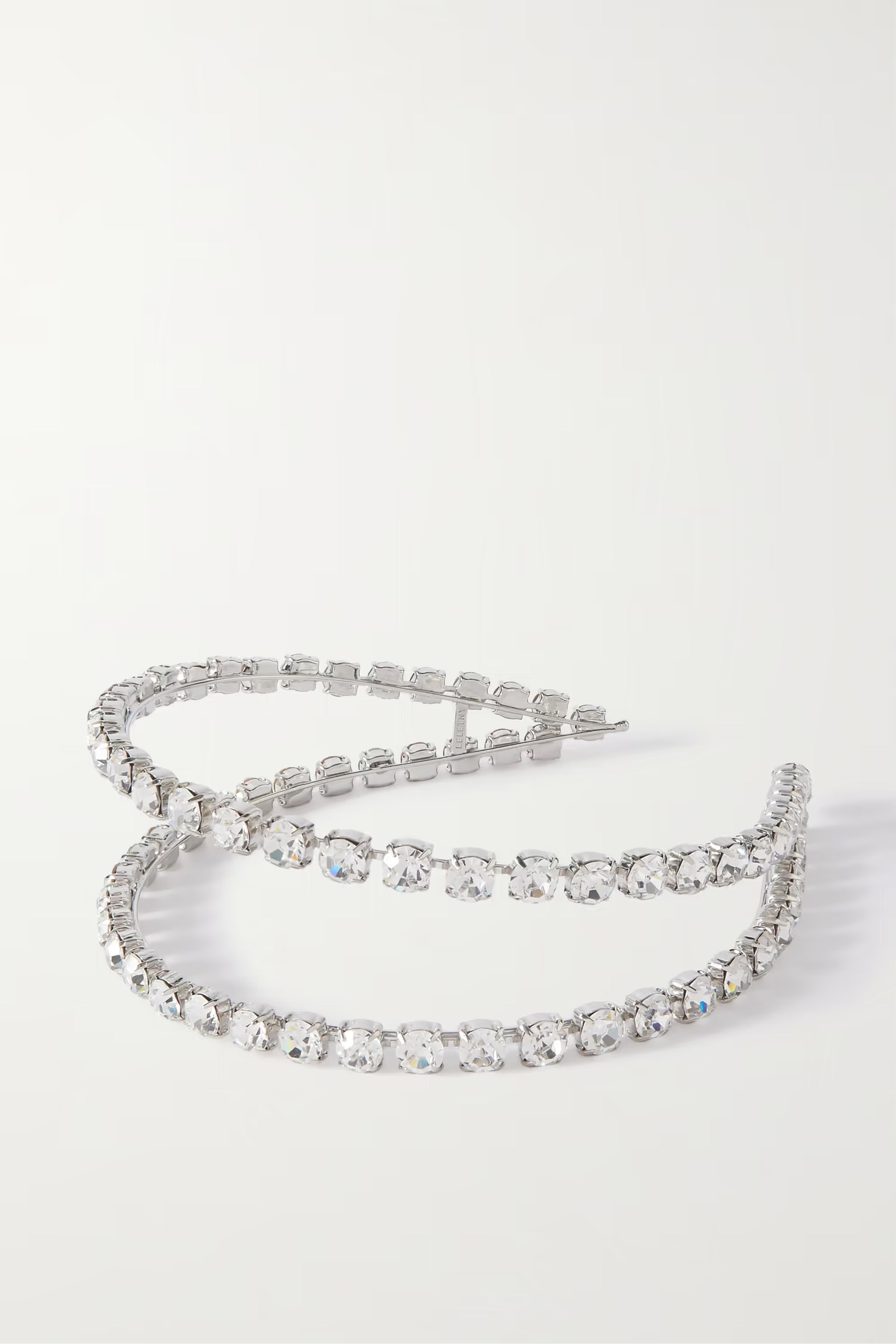 Silver Double Strand silver-tone Swarovski crystal headband | LELET NY | NET-A-PORTER