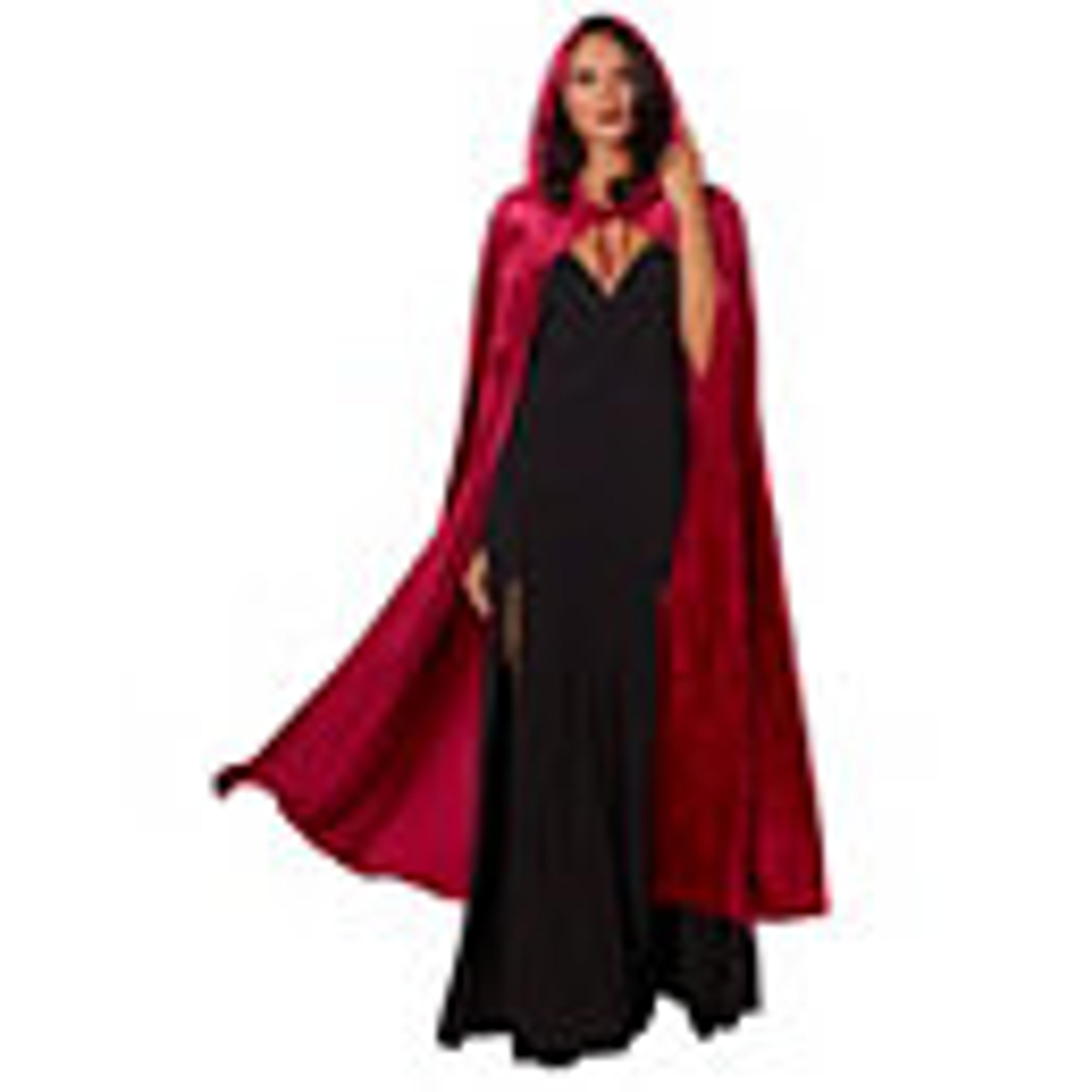 Burgundy Hooded Cape - Spirithalloween.com